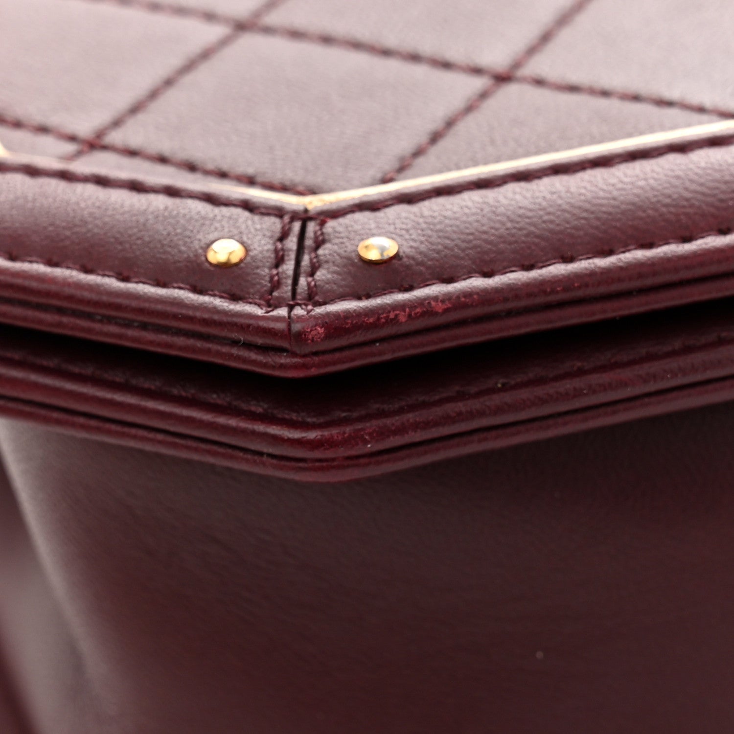 Calfskin Quilted Small Octagon CC Clasp Flap Bag Red Gold