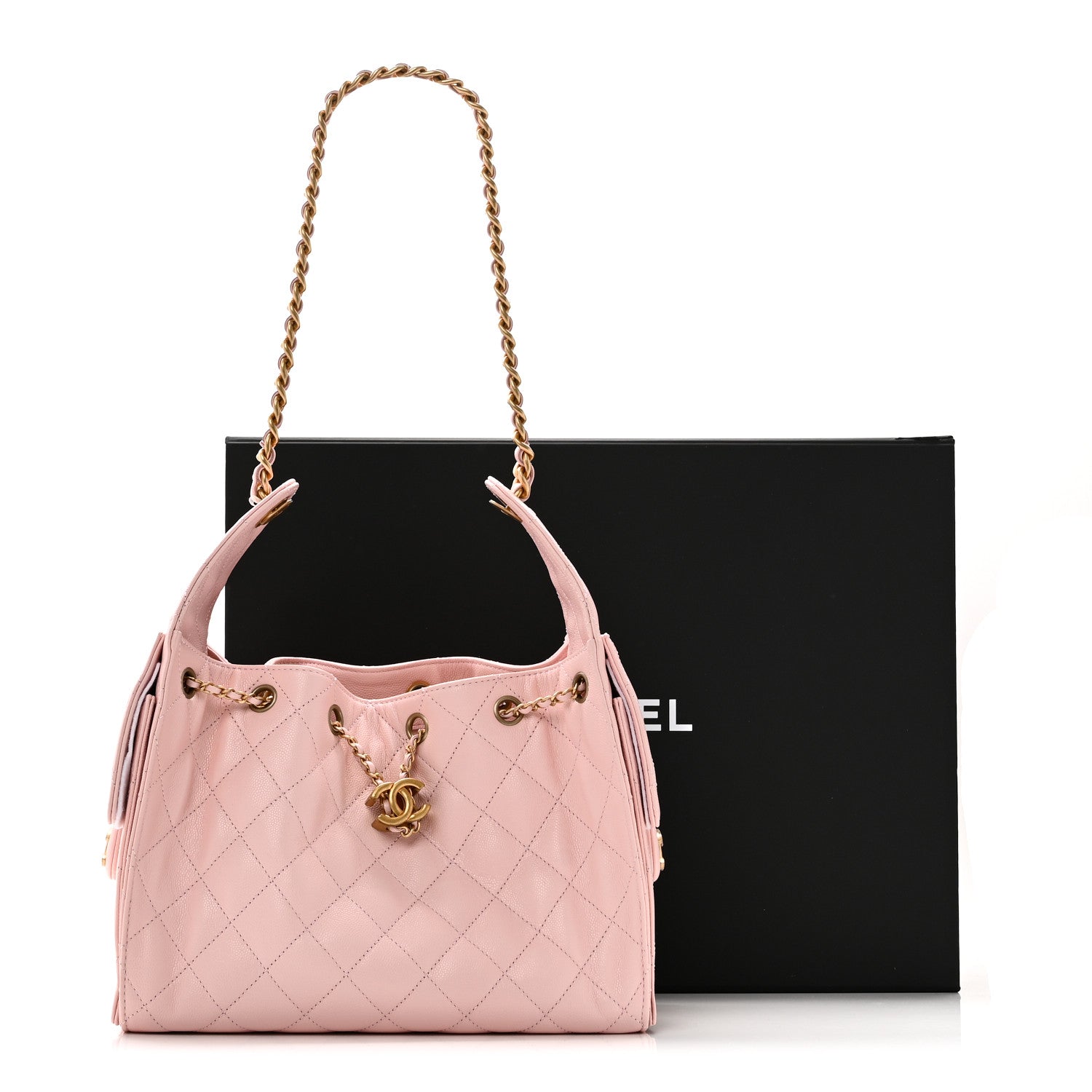 Caviar Quilted Small Chanel 25 Handbag Light Pink