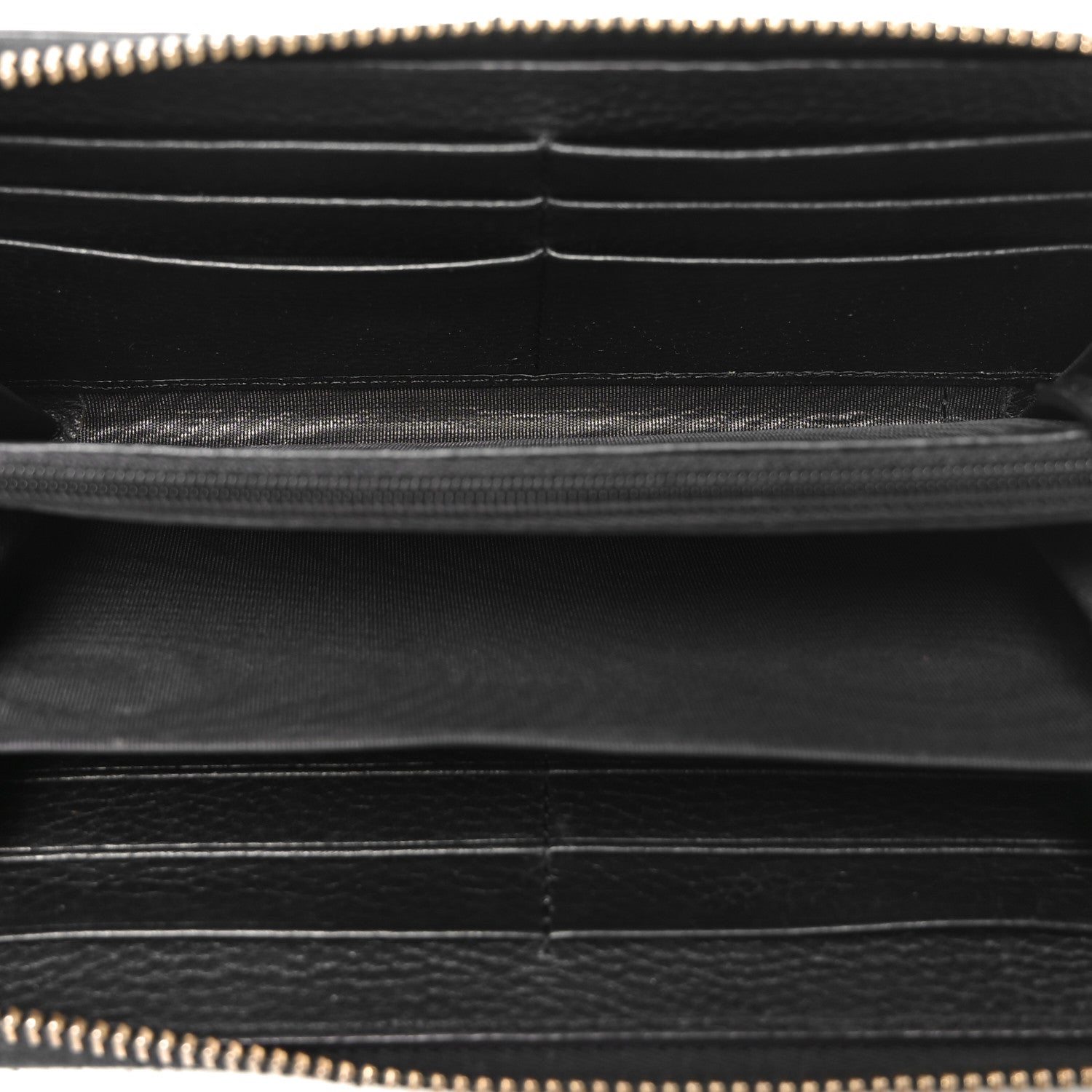 Pebbled Calfskin Soho Zip Around Wallet Black