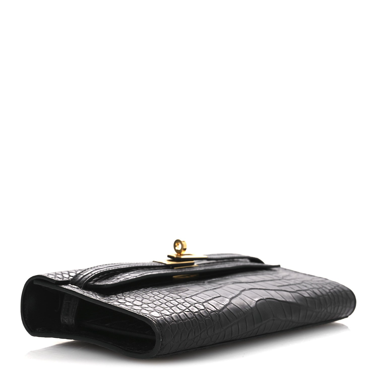 Matte Alligator Kelly Wallet To Go Black