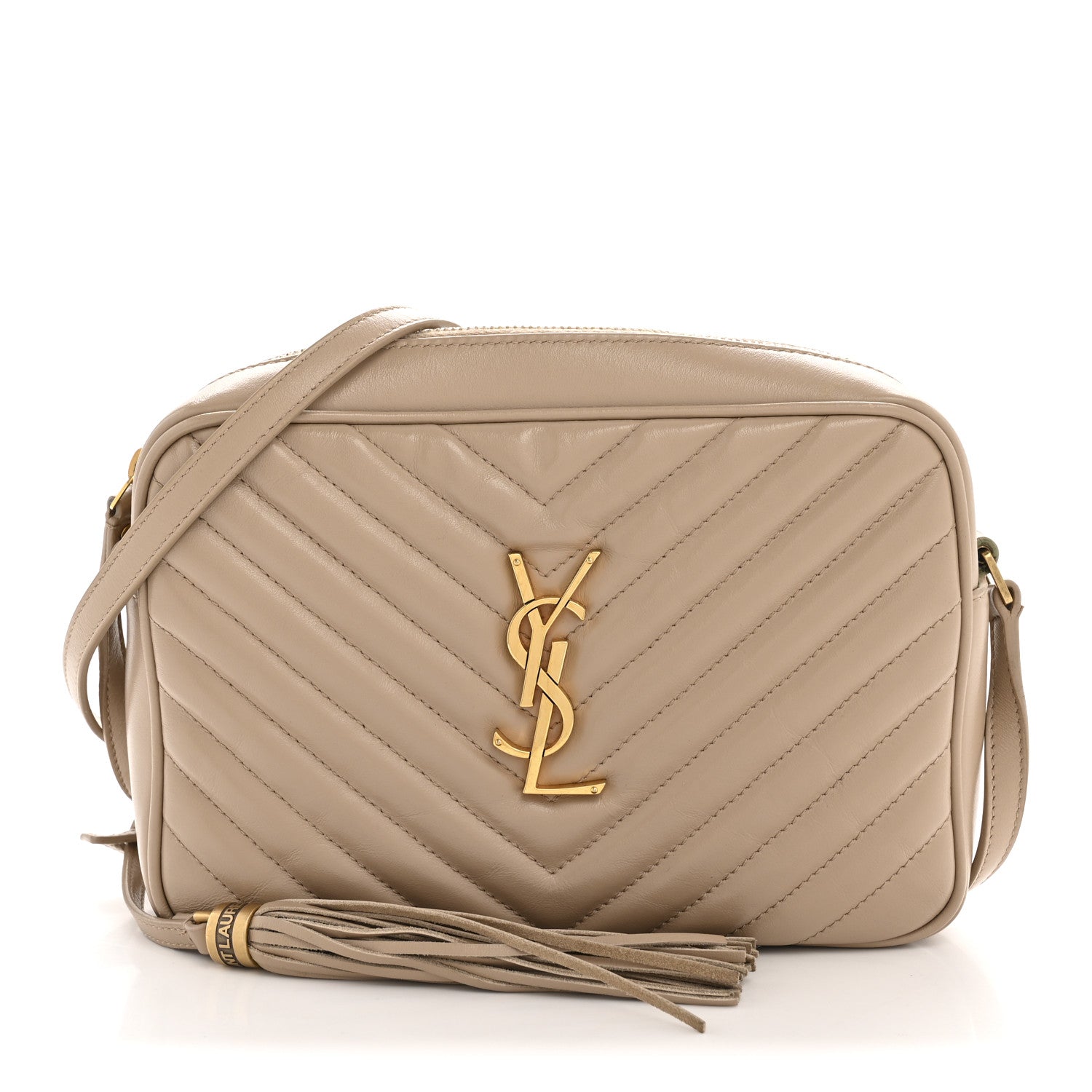 Calfskin Matelasse Monogram Lou Camera Bag Dark Beige