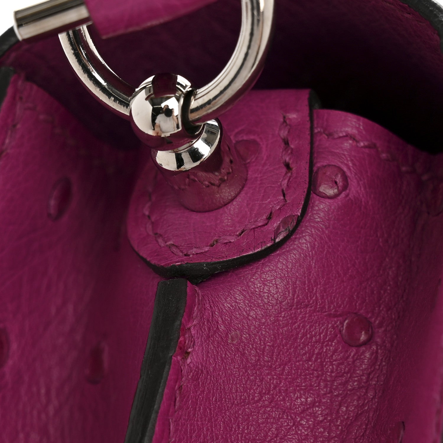 Ostrich Mini Sac Roulis Rose Pourpre
