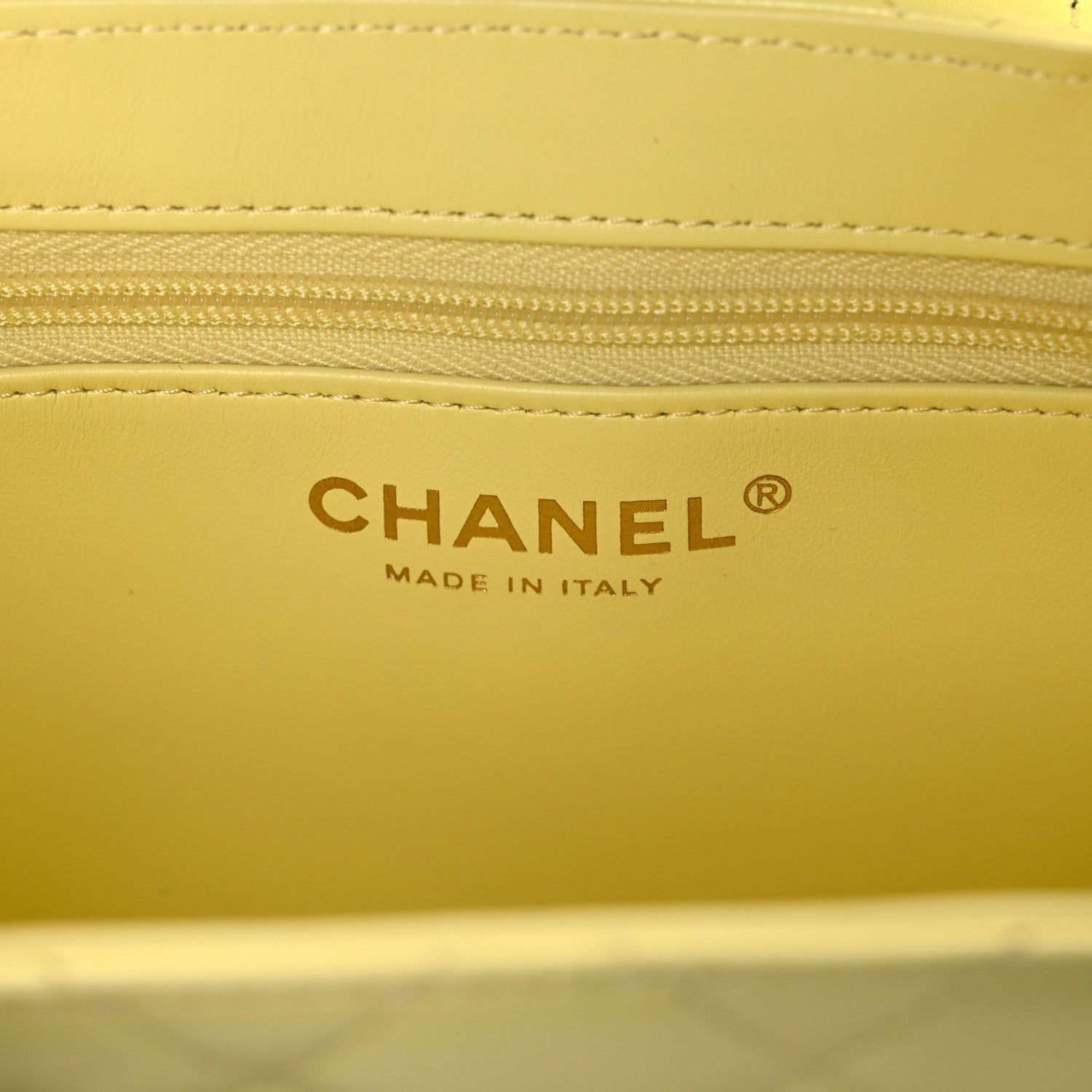Shiny Aged Calfskin Quilted Nano Kelly Shopper Light Yellow