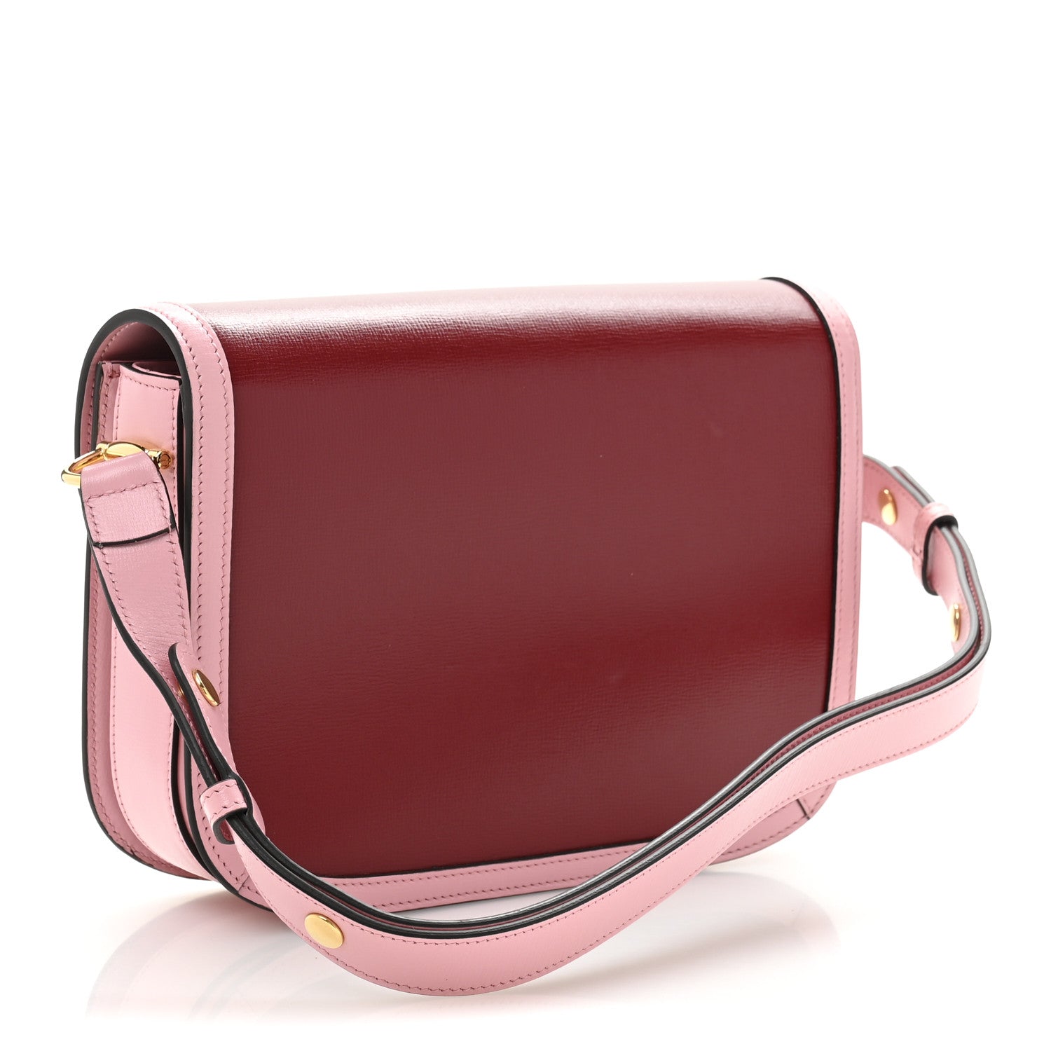 Azalea Calfskin Horsebit 1955 Shoulder Bag New Cherry Red Wild Rose