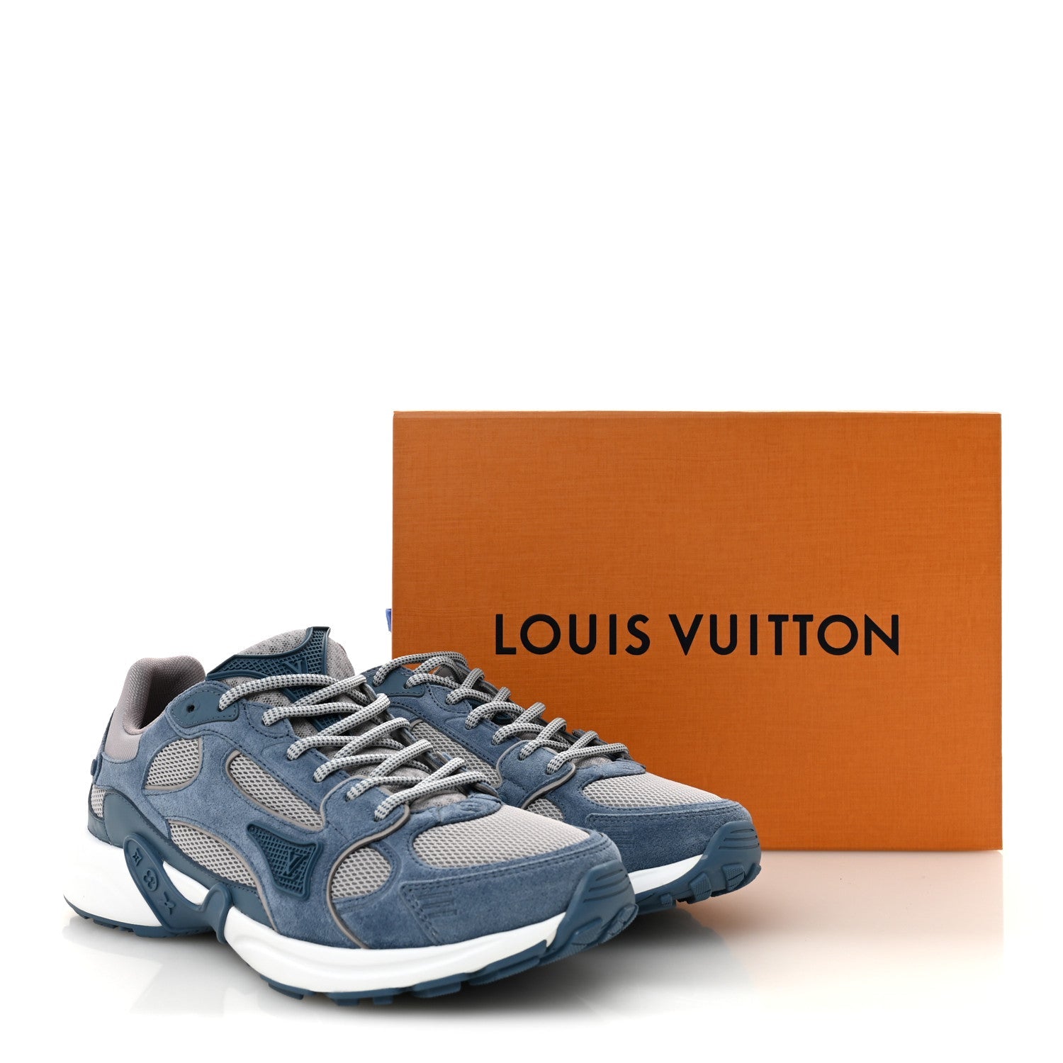 Calfskin Suede Womens LV Olympia Sneakers 38 Blue