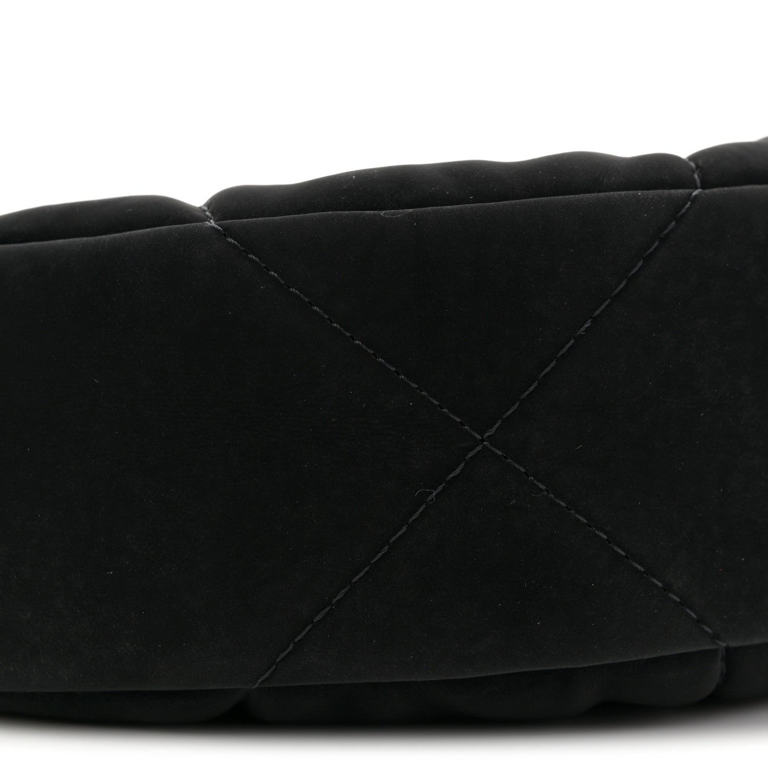 Velvet Effect Nylon Shiny Crumpled Calfskin Coco Neige Quilted Clutch With Chain Black
