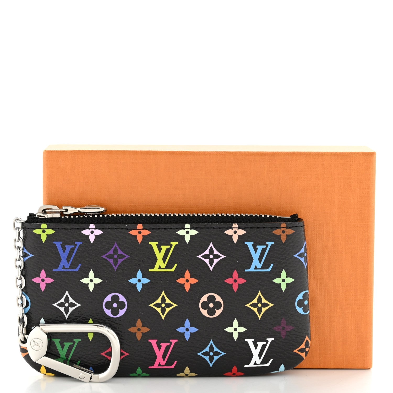 LV X TM Monogram Multicolor Key Pouch Black