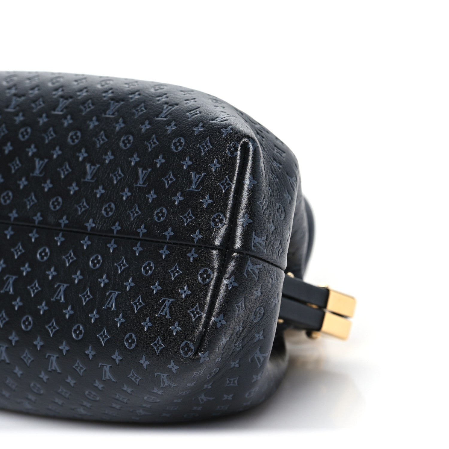 Calfskin Nanogram Embossed Clutch Black