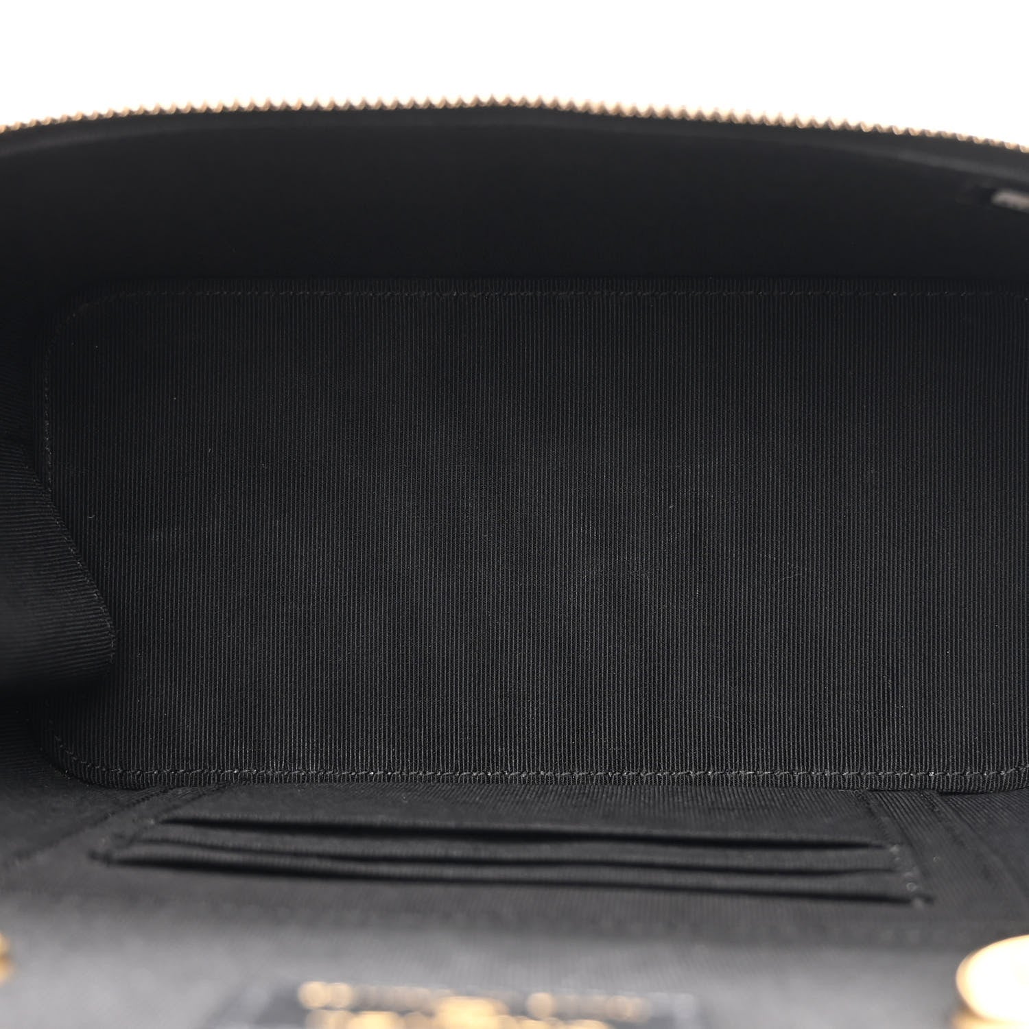 Goatskin Quilted Punk Essentials Vanity Case With Chain Black