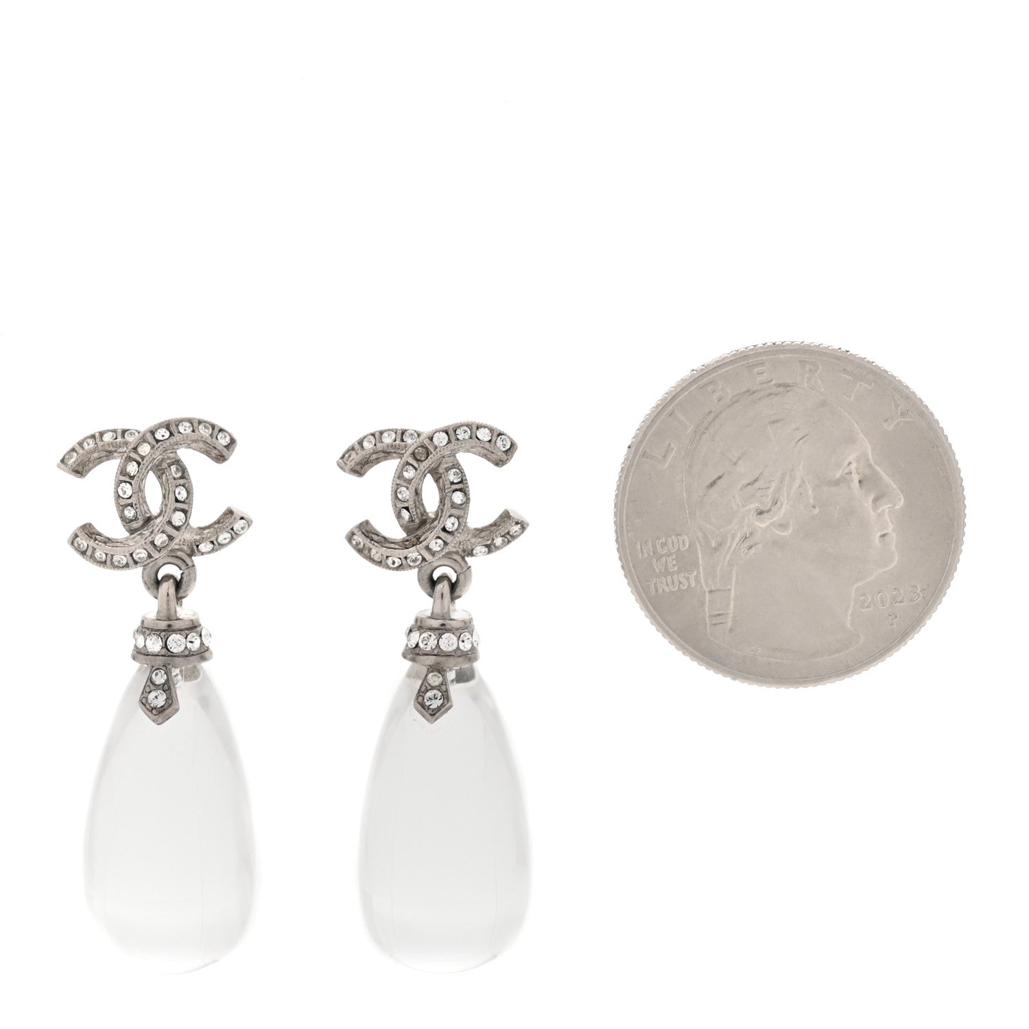 Ruthenium Crystal CC Drop Earrings Silver