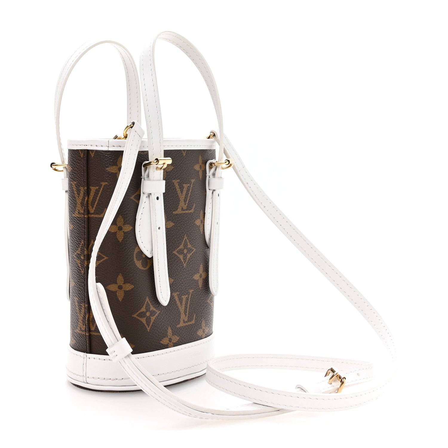 Monogram LV Match Nano Bucket Bag White