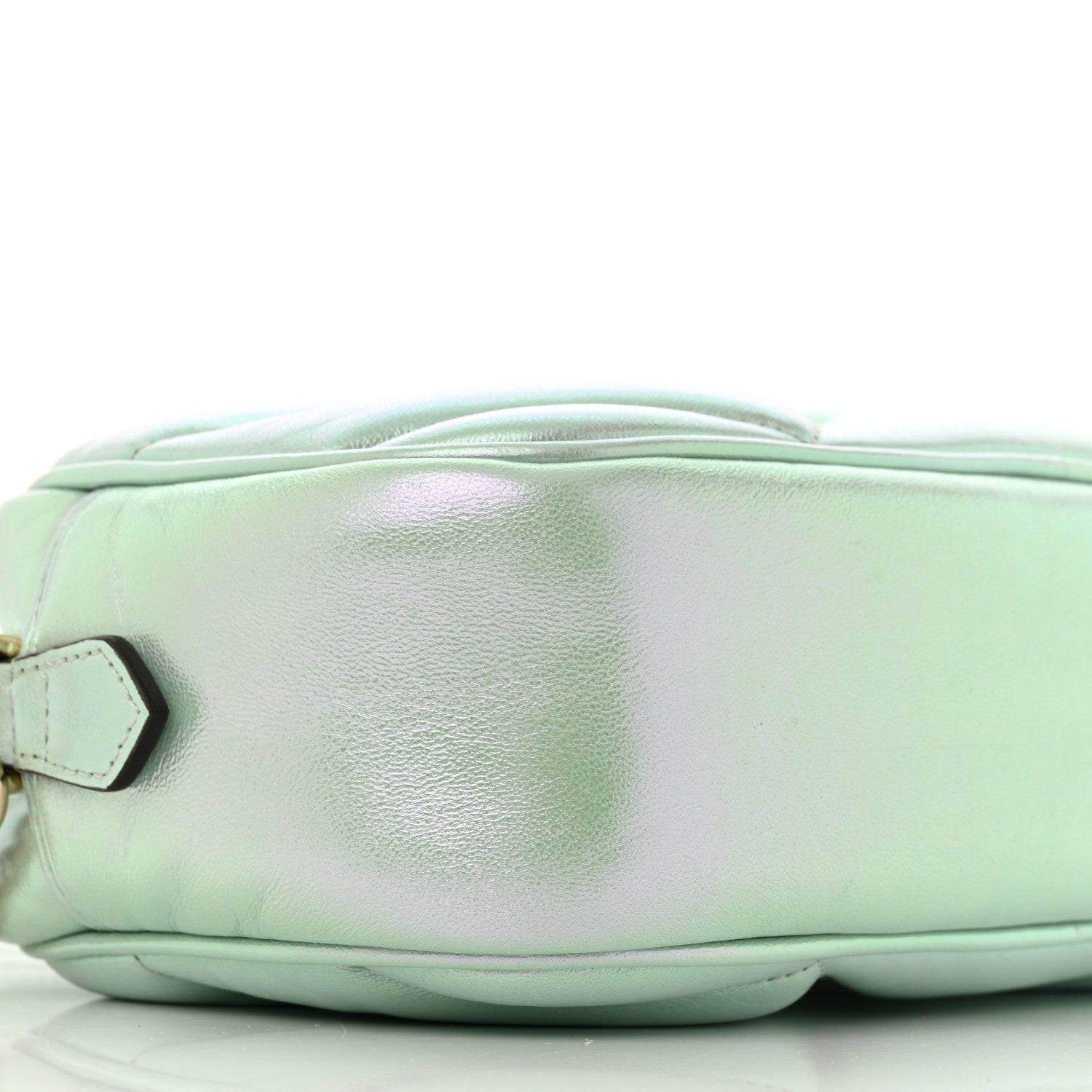 Iridescent Nappa Chevron Matelasse Small GG Marmont Chain Shoulder Bag Iridescent Salvy Green