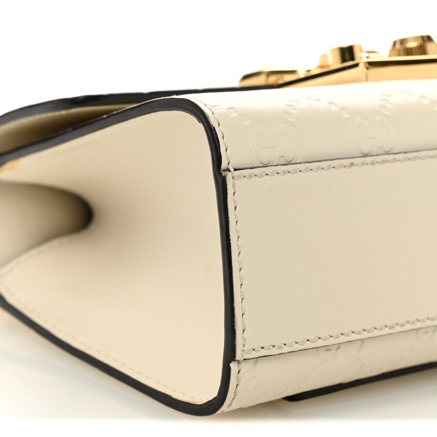 Guccissima Small Padlock Shoulder Bag White