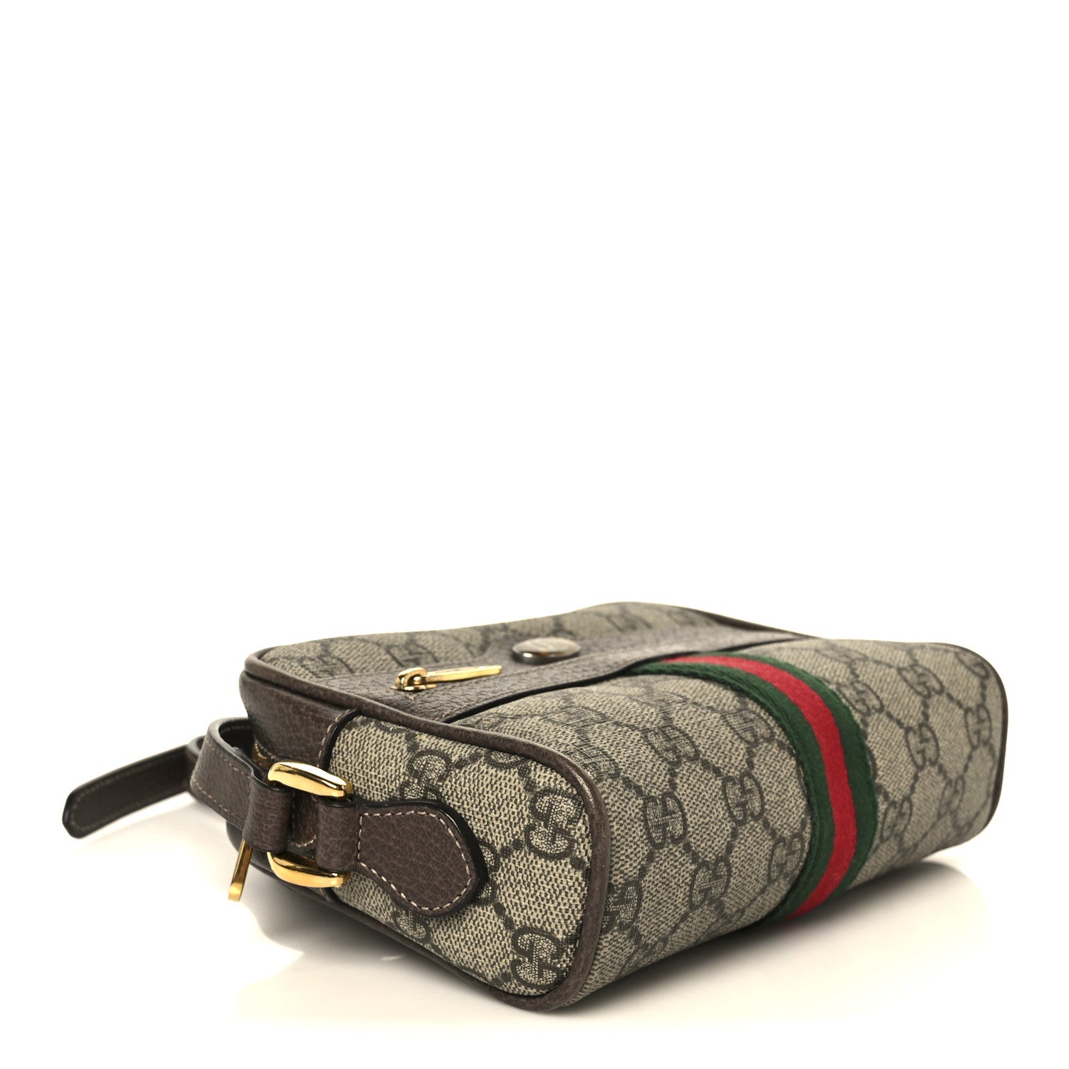 GG Supreme Monogram Web Mini Ophidia Shoulder Bag Brown