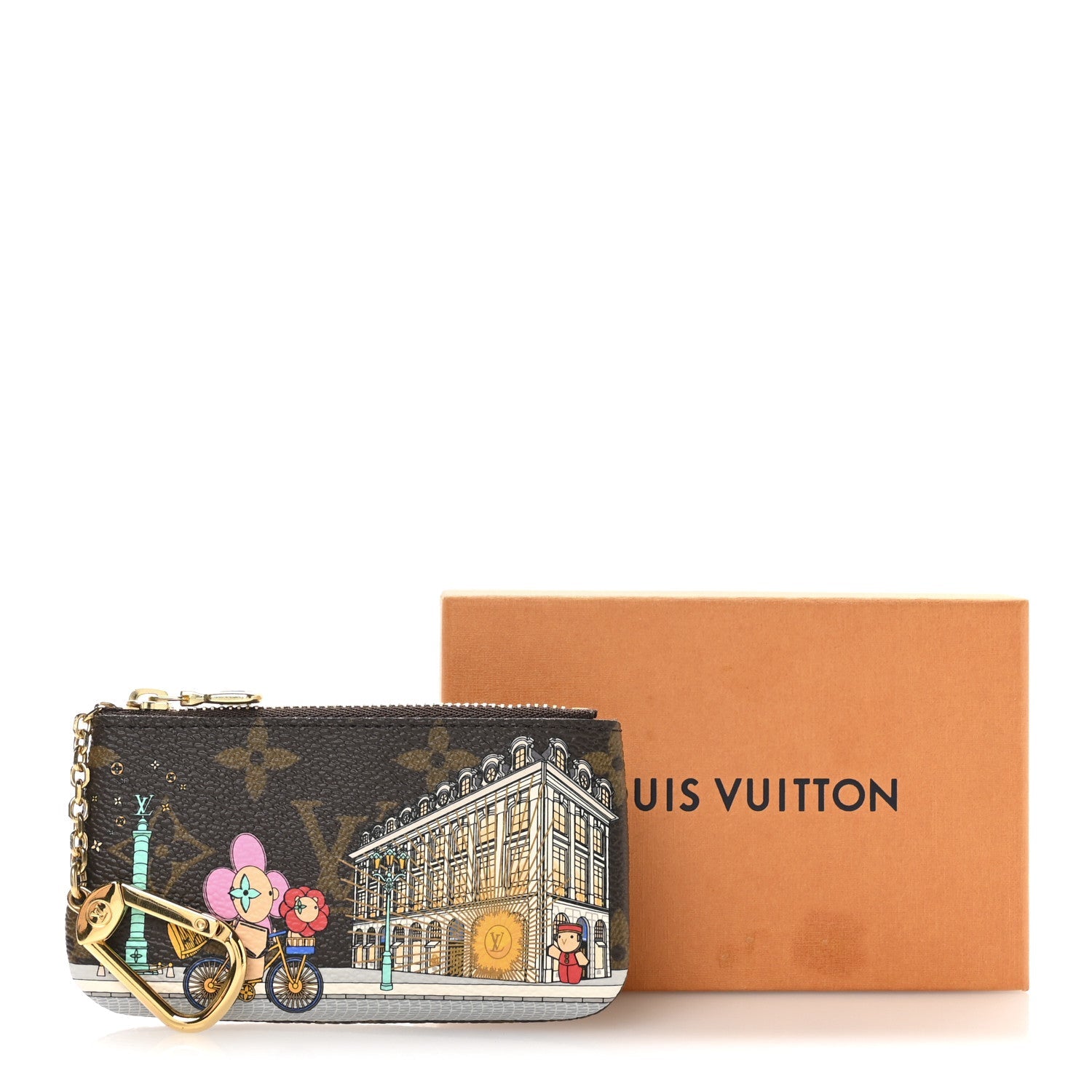 Monogram 2022 Christmas Animation Paris Key Pouch Pink