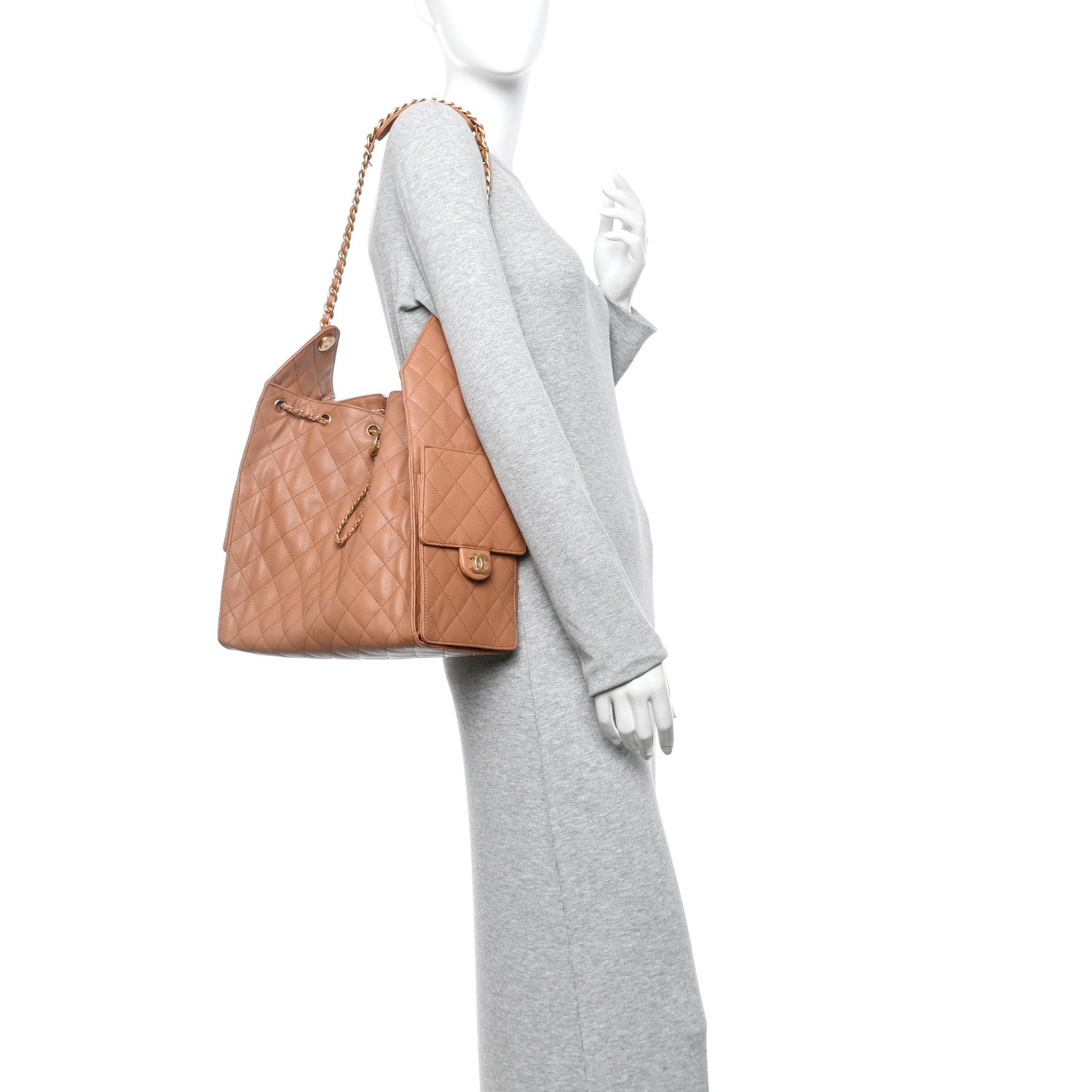 Caviar Quilted Medium Chanel 25 Handbag Brown