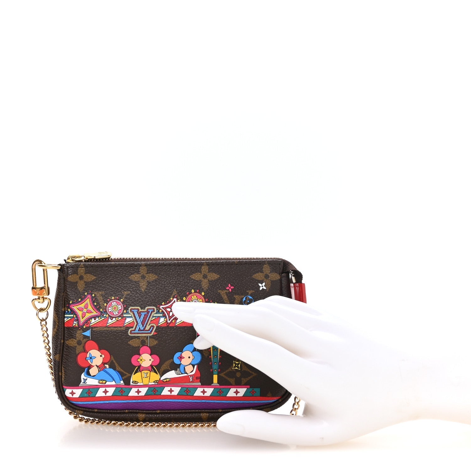 Monogram 2020 Christmas Animation Bumper Cars Mini Pochette Accessories Coquelicot