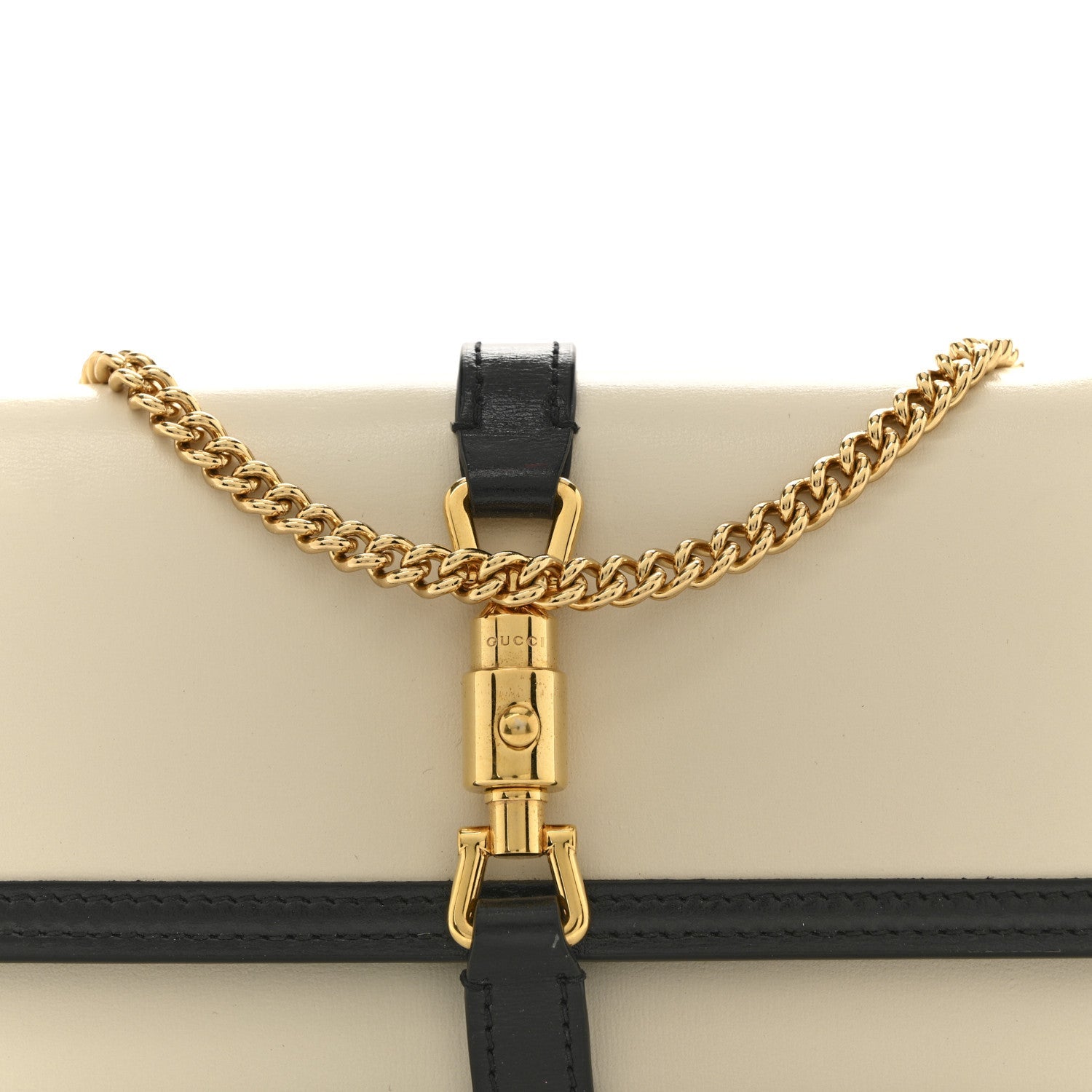 Calfskin Bi-Color Jackie 1961 Chain Wallet Mystic White Black