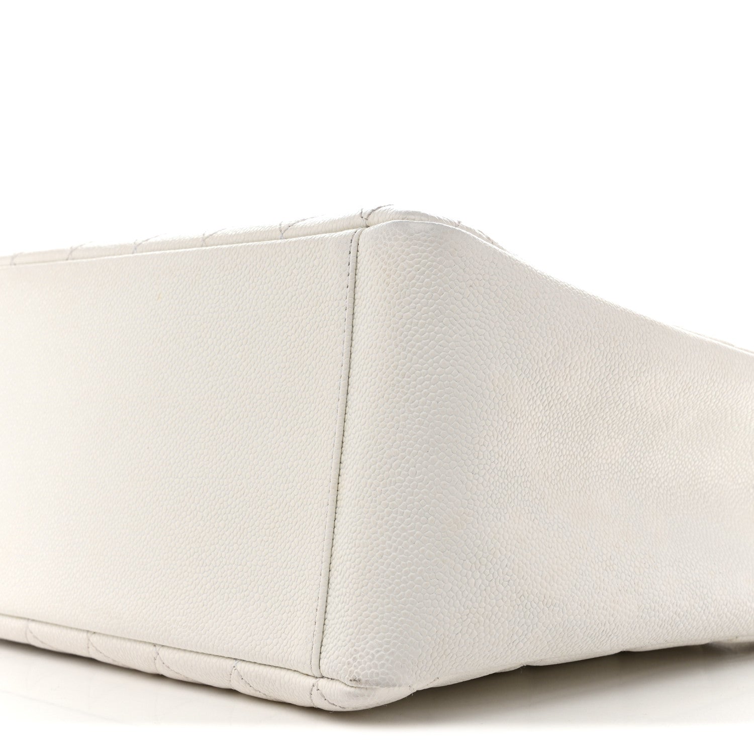 Caviar Quilted Grand Shopping Tote GST White