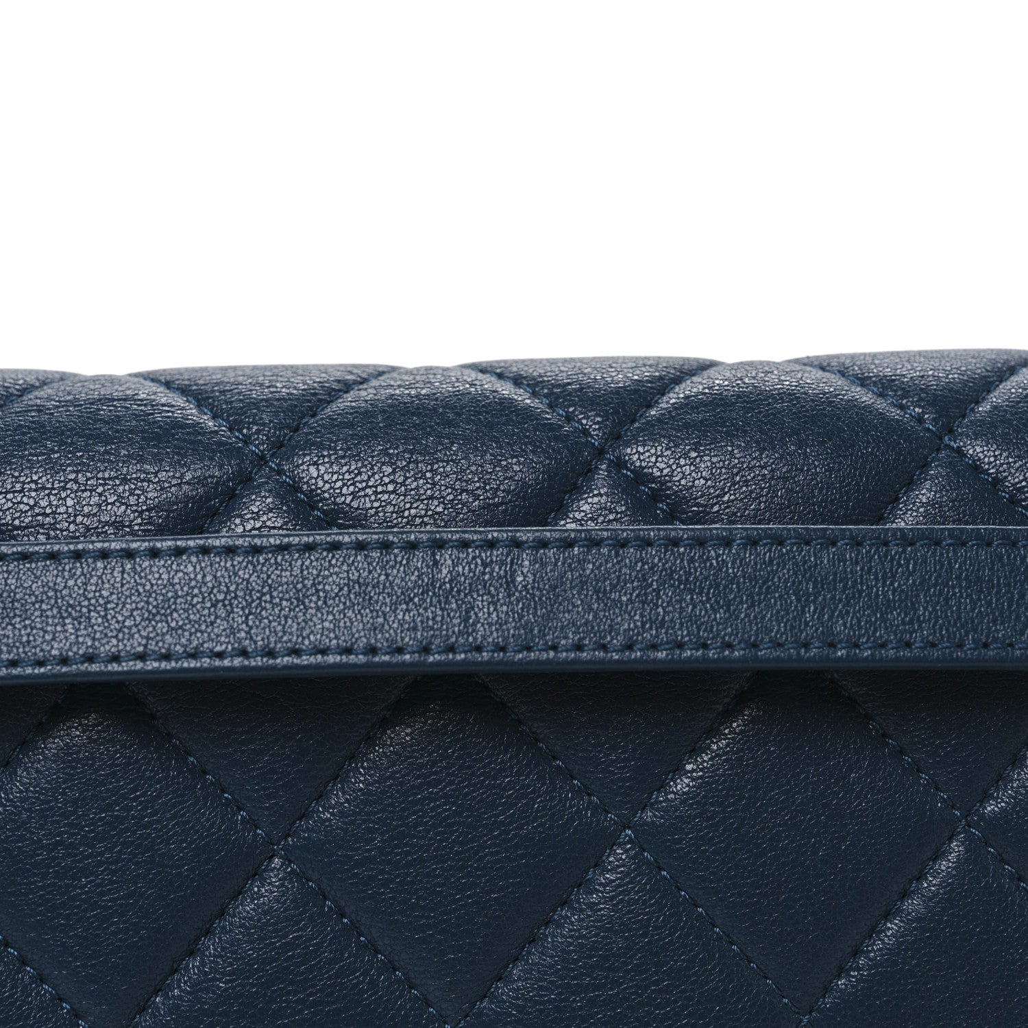 Goatskin Quilted Medium Flap Blue