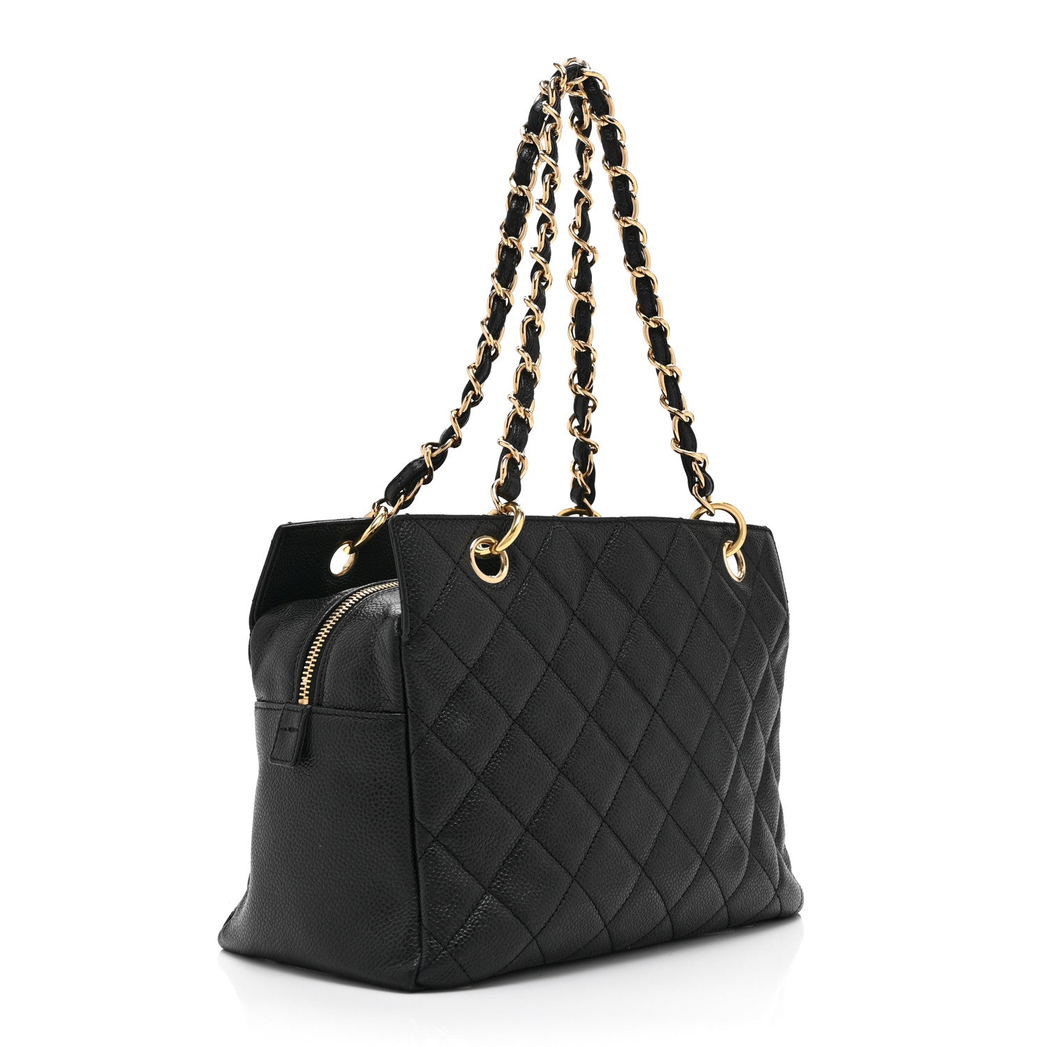 Caviar Quilted Petit Timeless Tote PTT Black