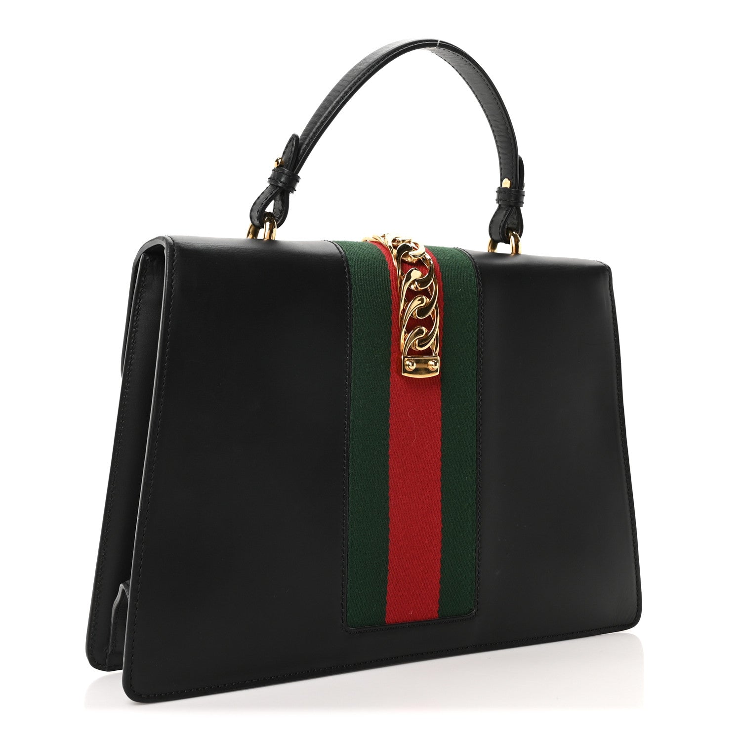 Calfskin Medium Sylvie Top Handle Bag Black