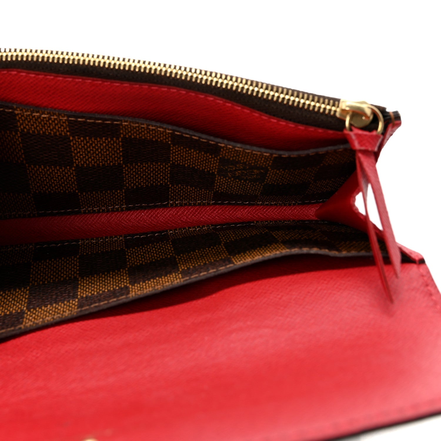 Damier Ebene Emilie Wallet Red