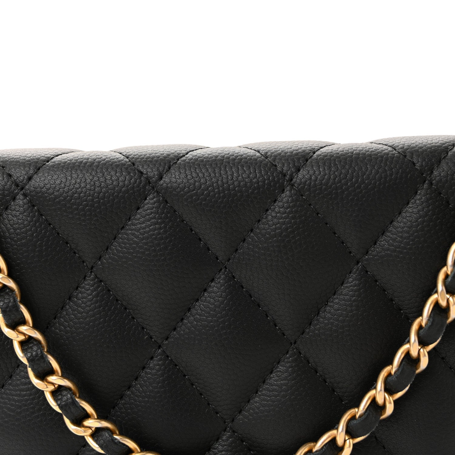 Caviar Quilted Boy Wallet On Chain WOC Black