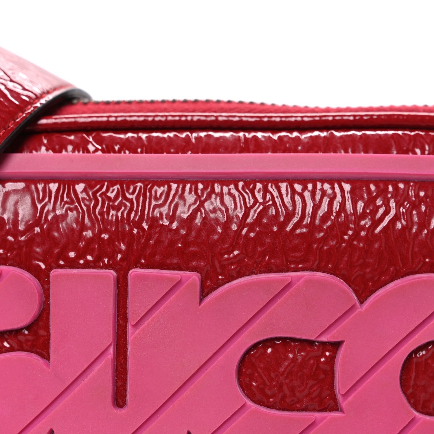 Patent Rubber Game Patch Logo Belt Bag  85 34 Hibiscus Red