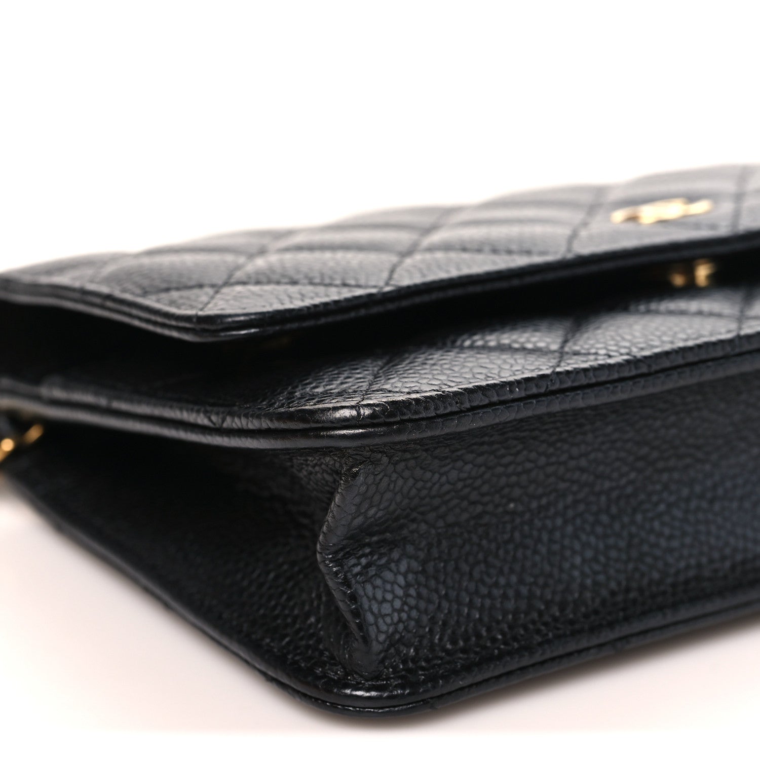 Caviar Quilted Wallet on Chain WOC Black
