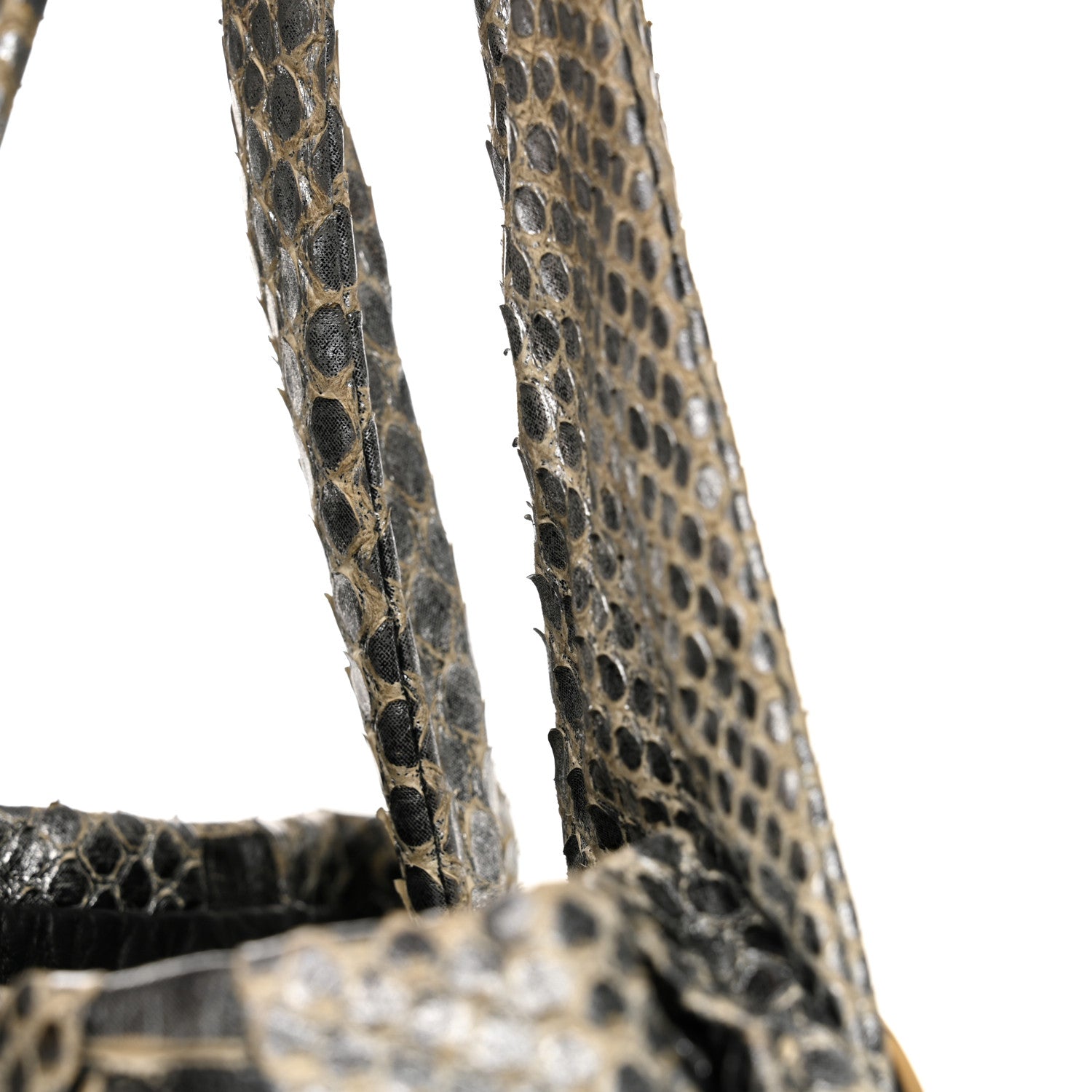 Snakeskin Medium Hysteria Top Handle Bag Black White