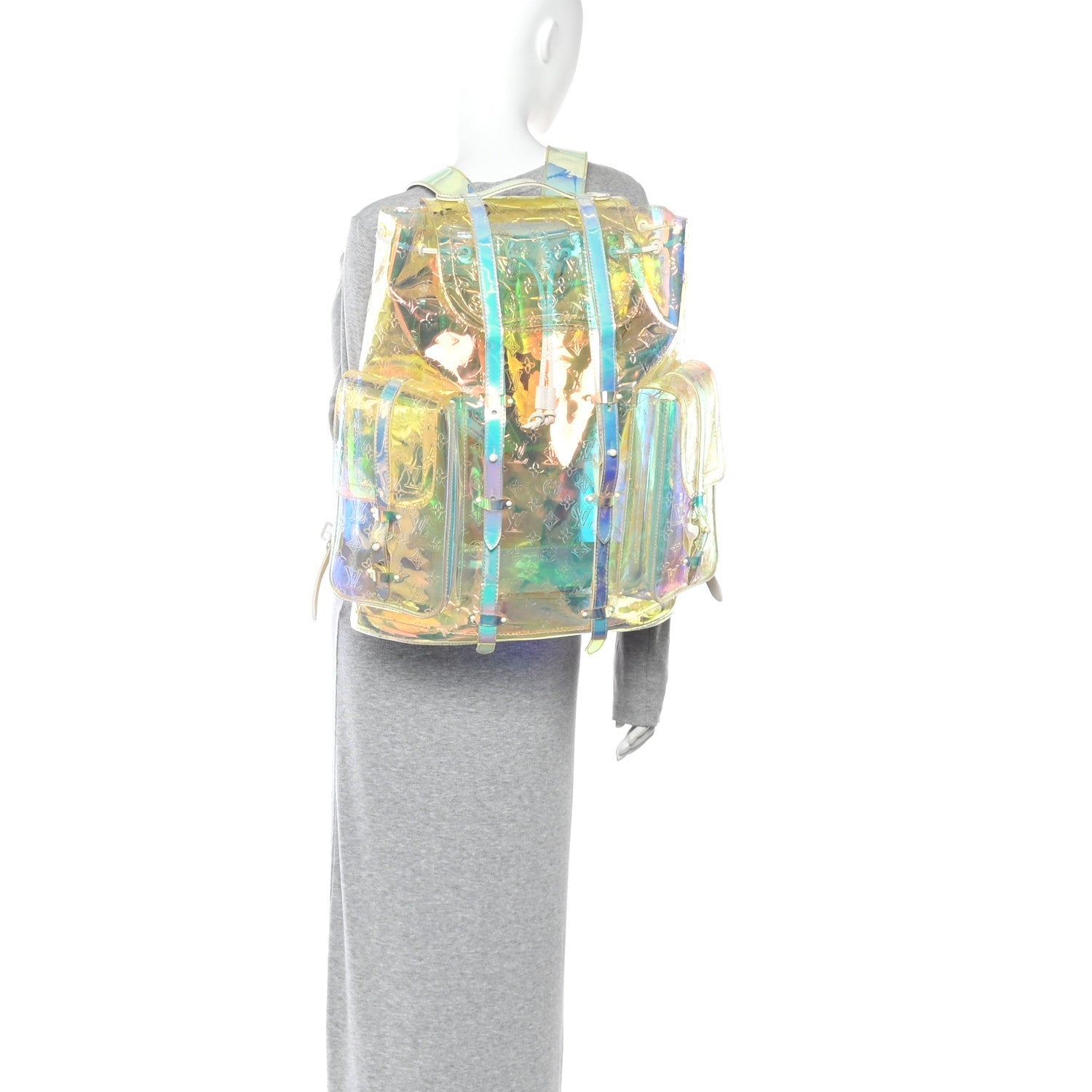 PVC Monogram Christopher Backpack GM Iridescent Prism