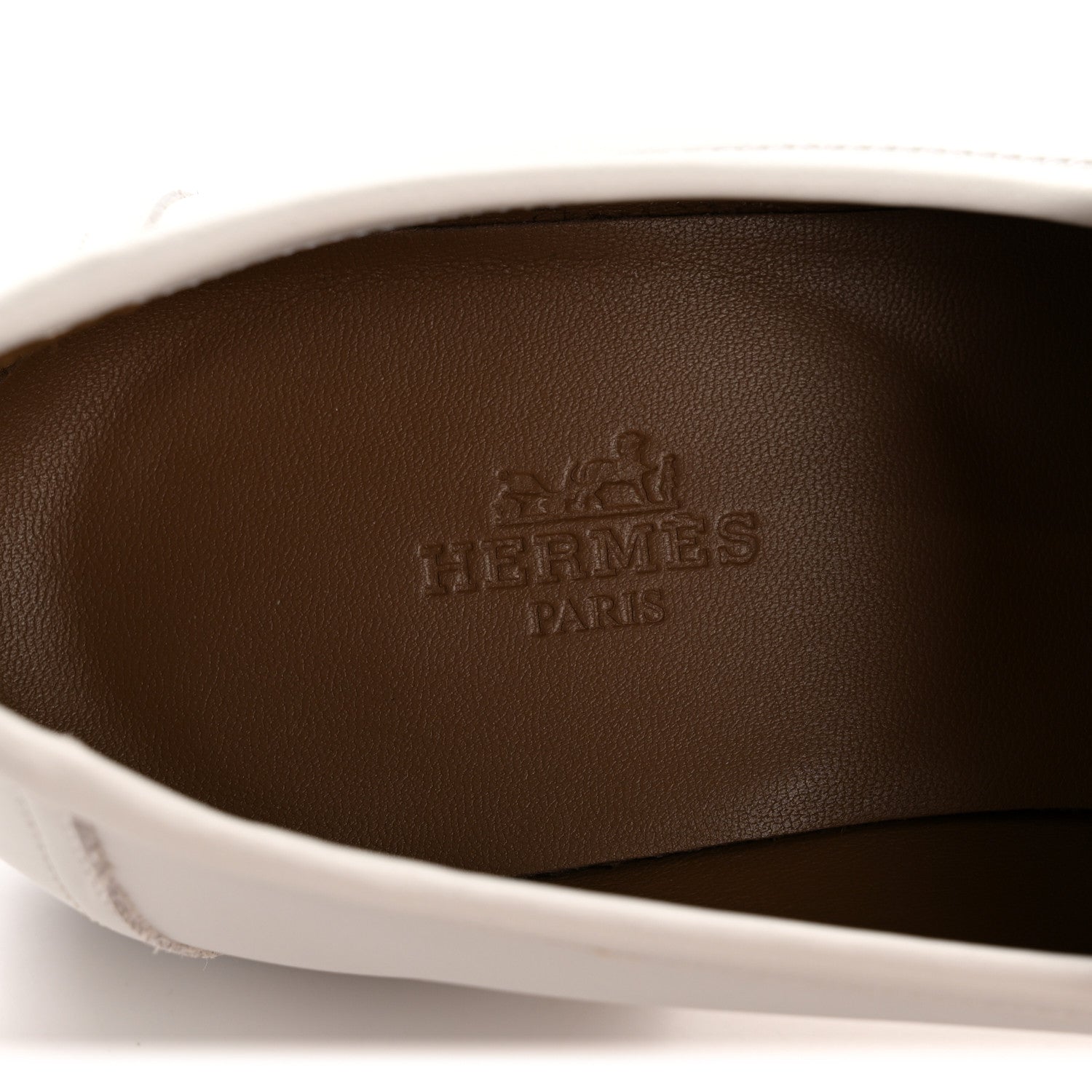 Calfskin Womens Paris Loafers 37 White