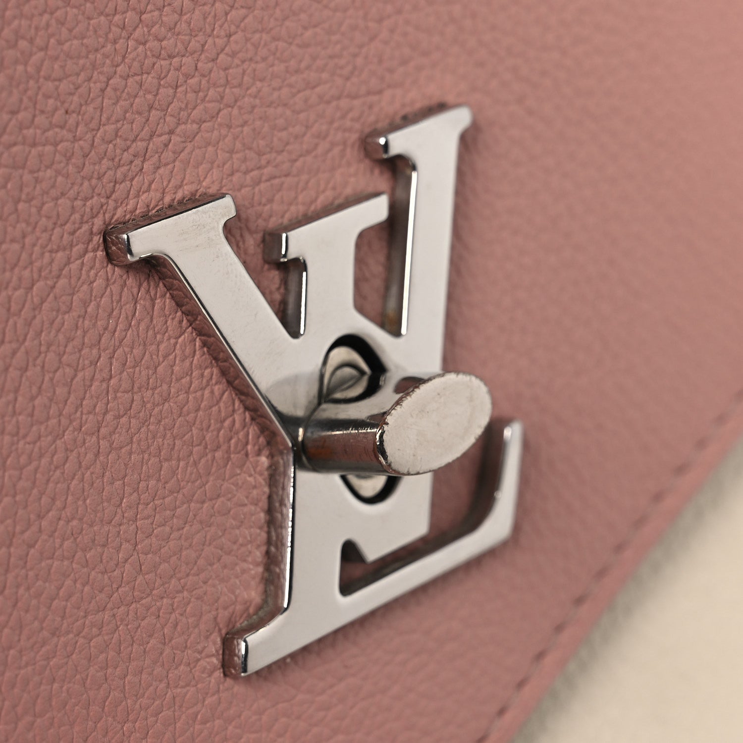 Soft Calfskin My Lockme Chain Bag BB Rose Boudoir Creme