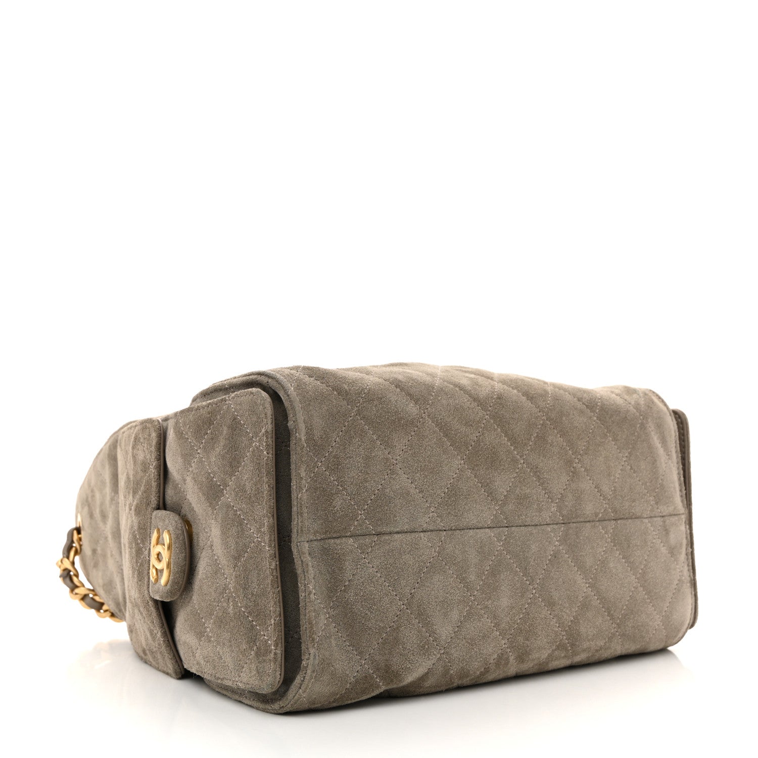 Suede Quilted Small Chanel 25 Handbag Dark Grey