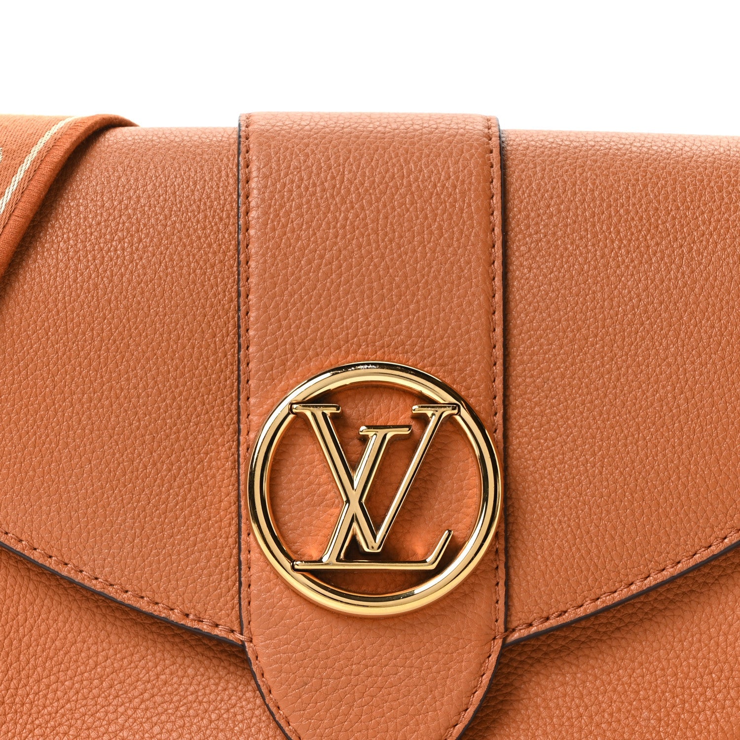 Grained Calfskin LV Pont 9 Soft MM Golden Siena