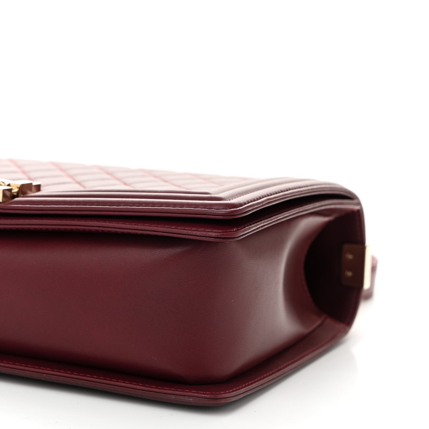 Lambskin Quilted New Medium Boy Flap Dark Red