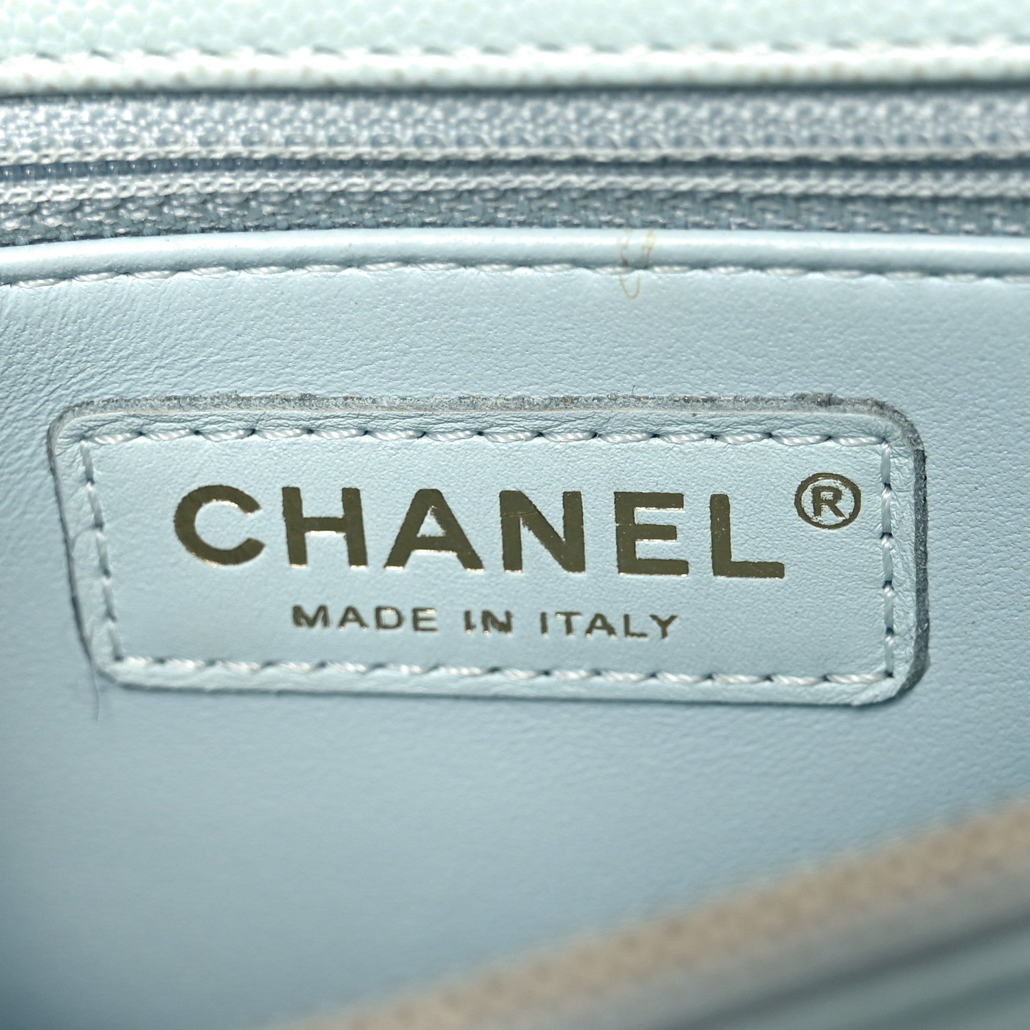 Caviar Quilted Small Coco Handle Flap Light Blue