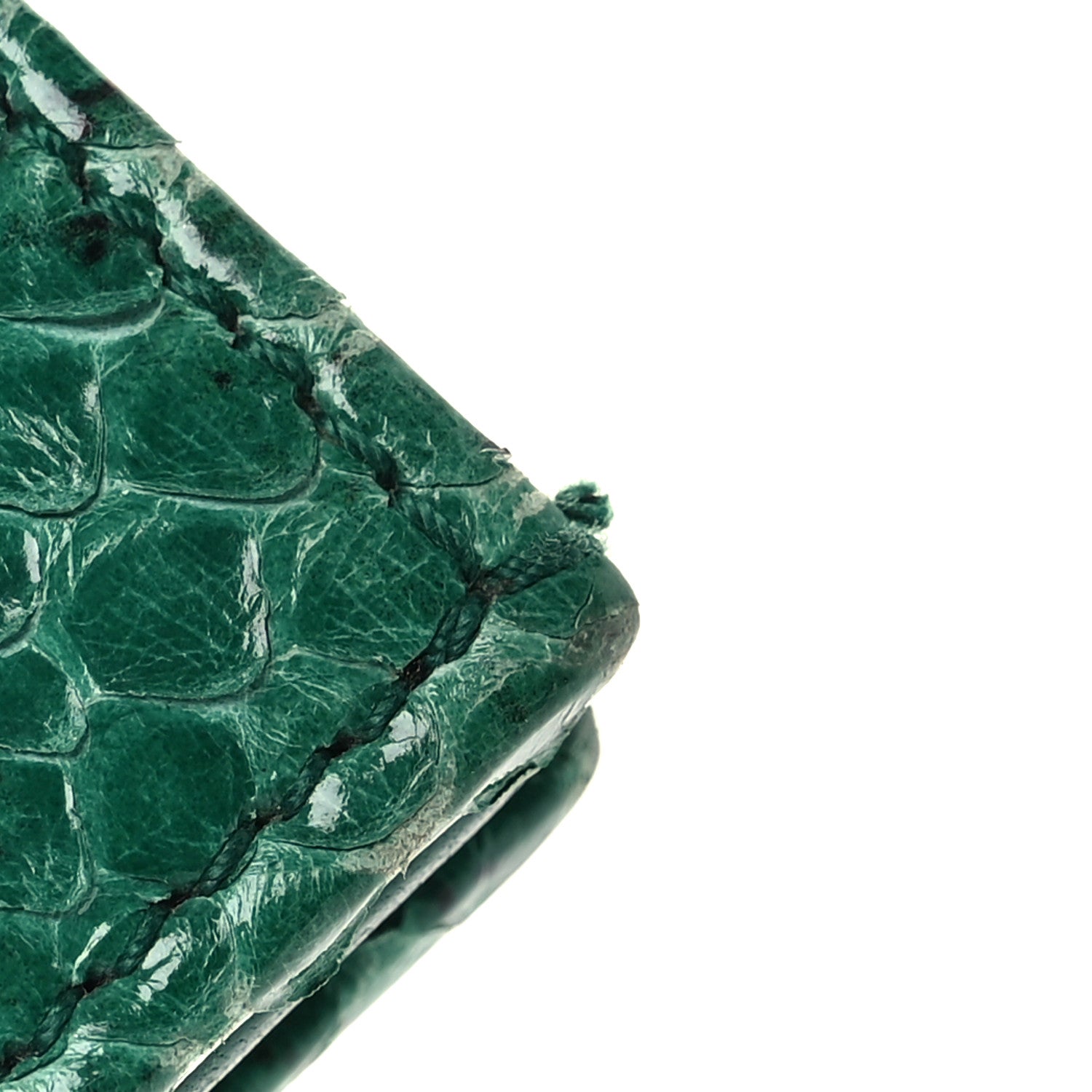 Snakeskin GG Marmont Card Case Green