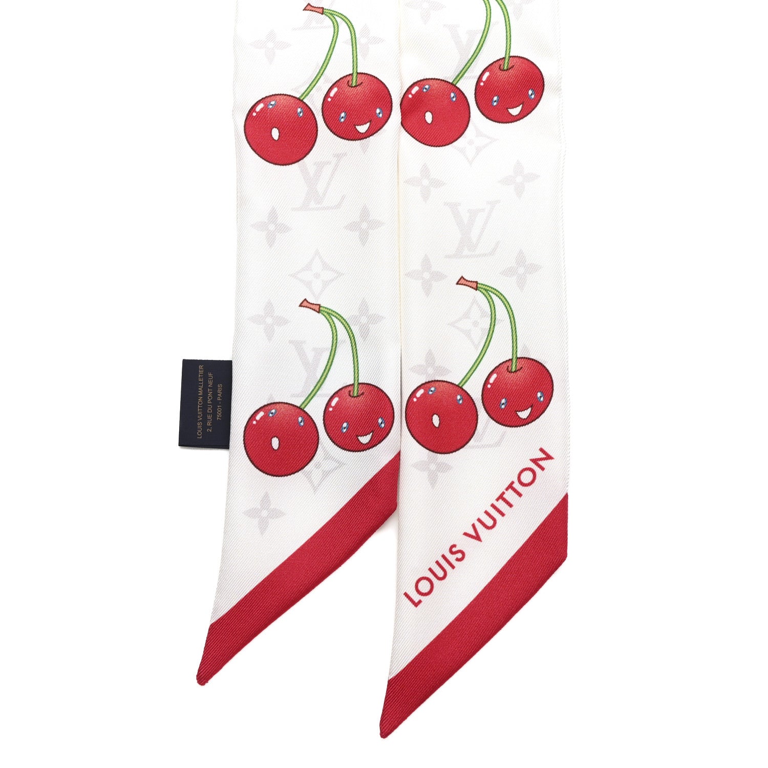 LV X TM Silk Monogram Cerises Bandeau White