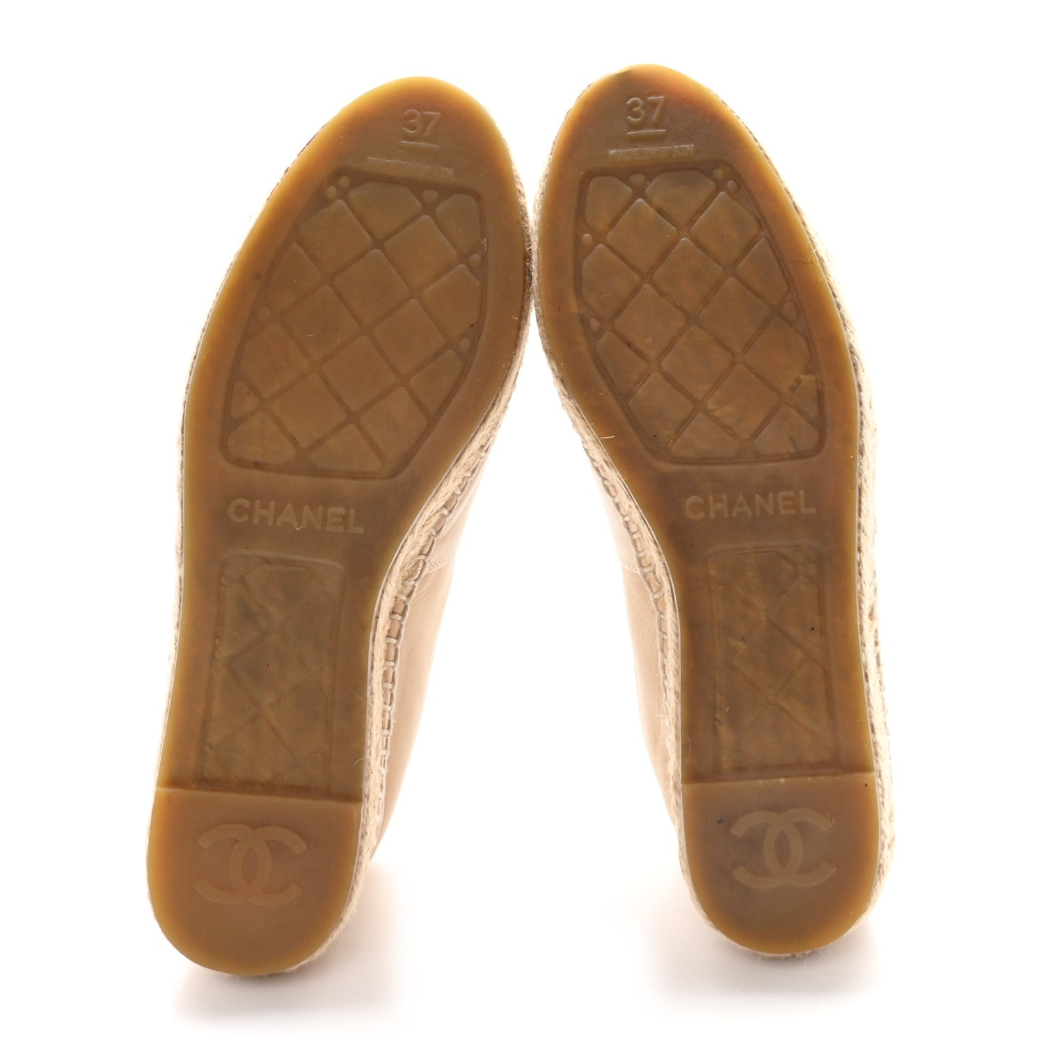 Lambskin CC Espadrilles 37 Beige Black