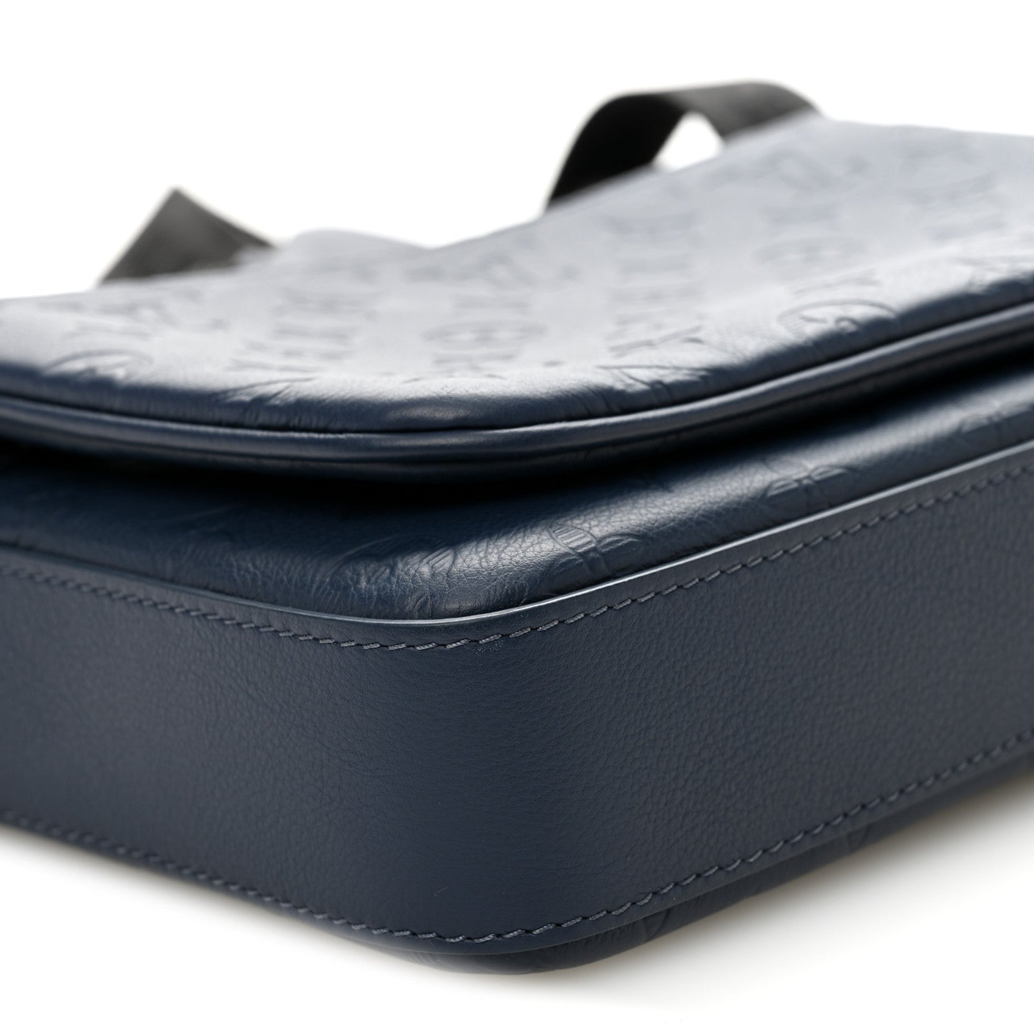 Calfskin Monogram Shadow Trio Messenger Navy
