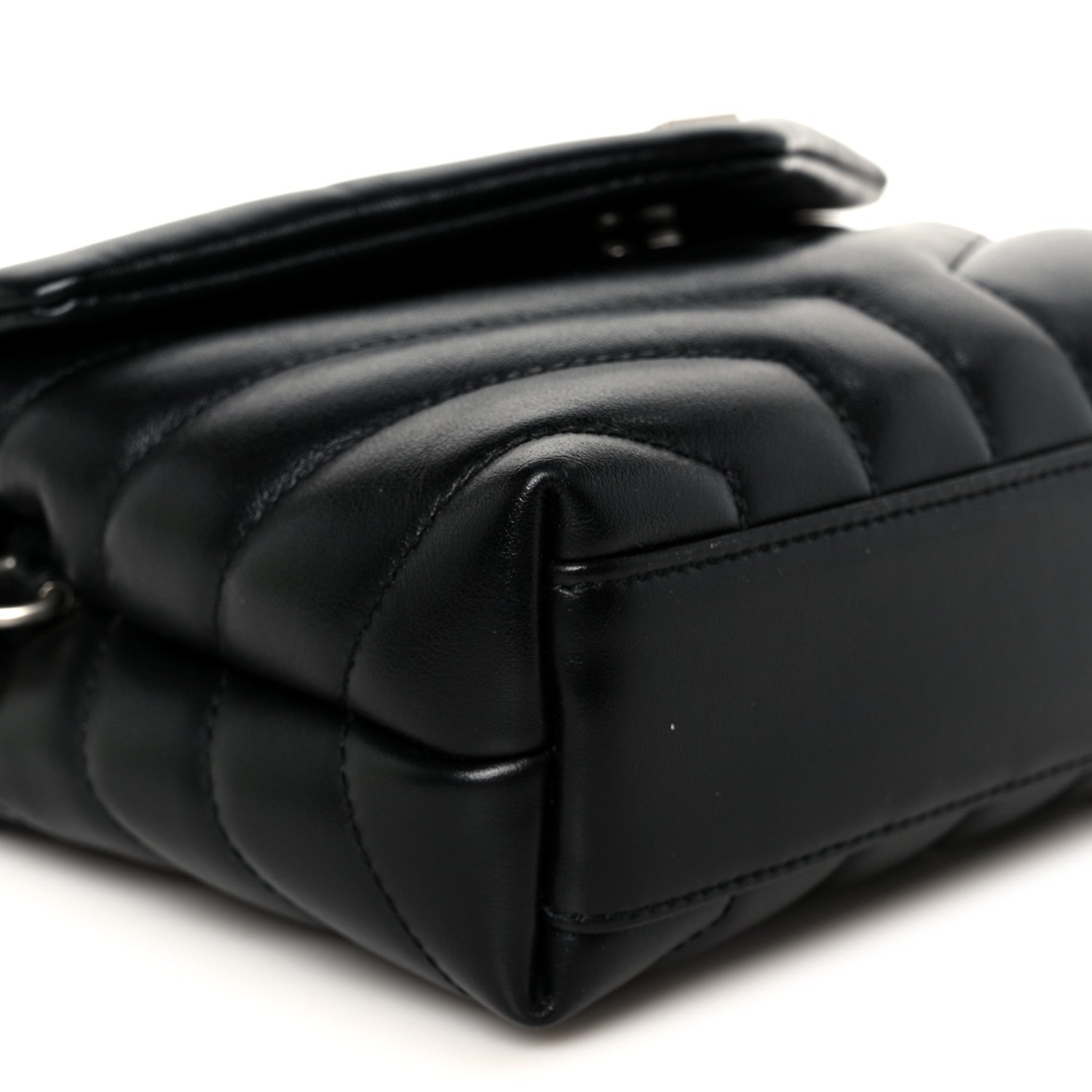 Calfskin Y Quilted Monogram Toy Loulou Crossbody Bag Black