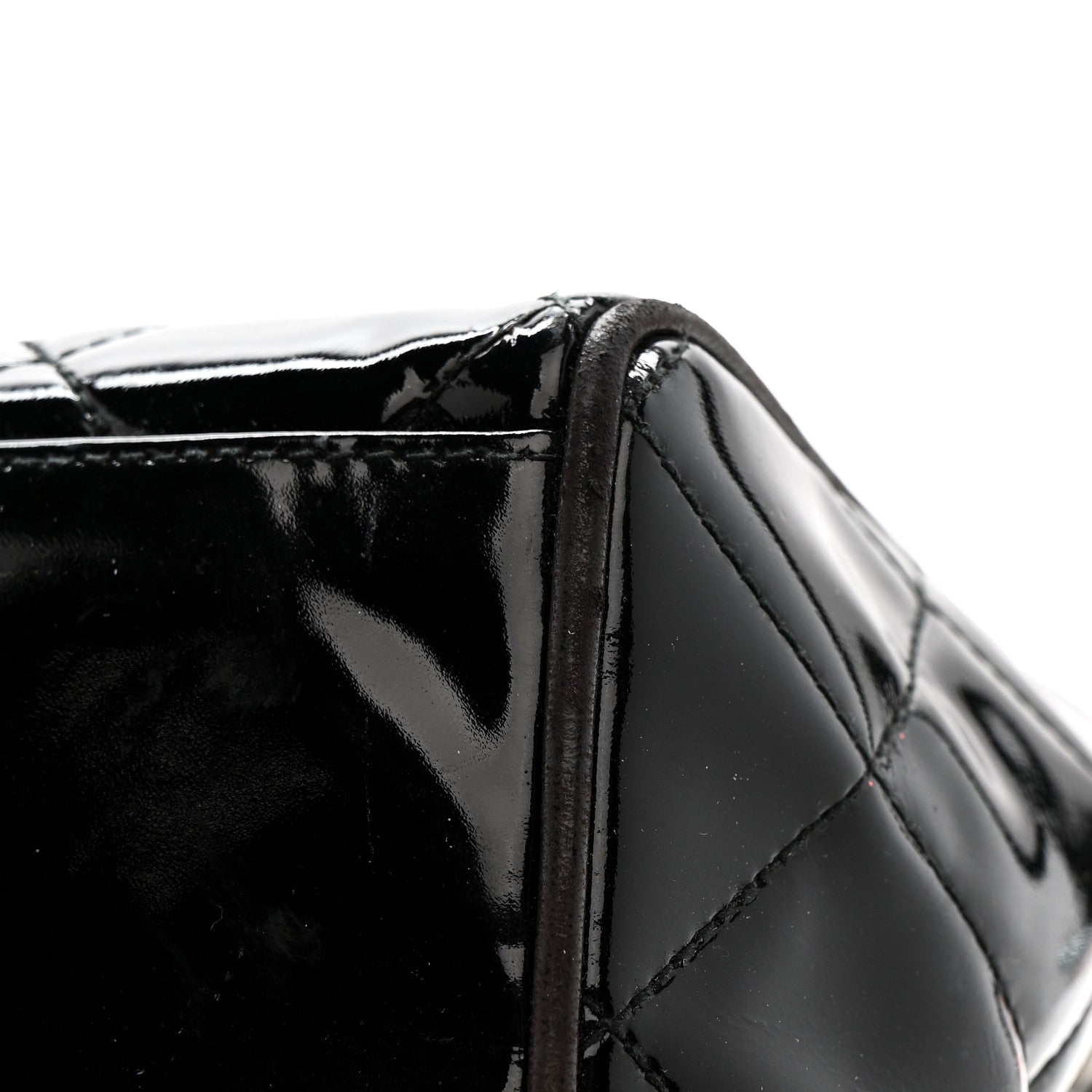 Patent Quilted CC Shoulder Bag Black