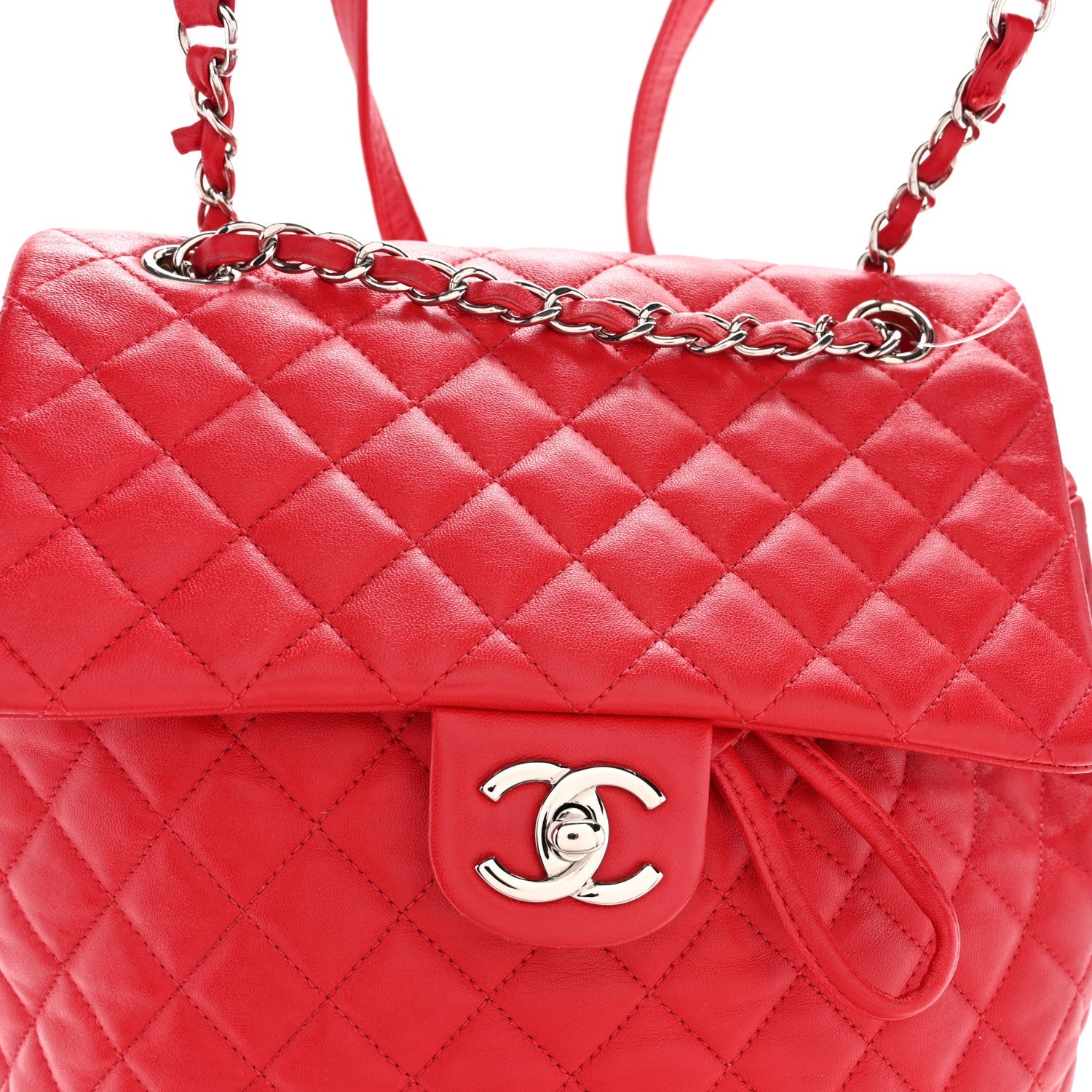 Lambskin Quilted Large Urban Spirit Backpack Red
