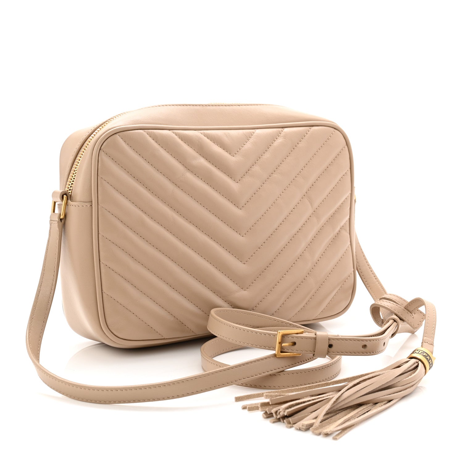 Calfskin Matelasse Monogram Lou Camera Bag Dark Beige