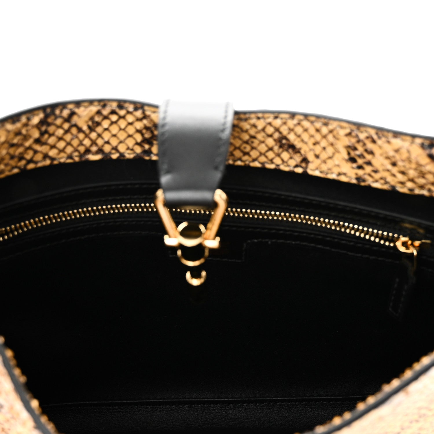 Snakeskin Calfskin Small Jackie 1961 Hobo Beige Black