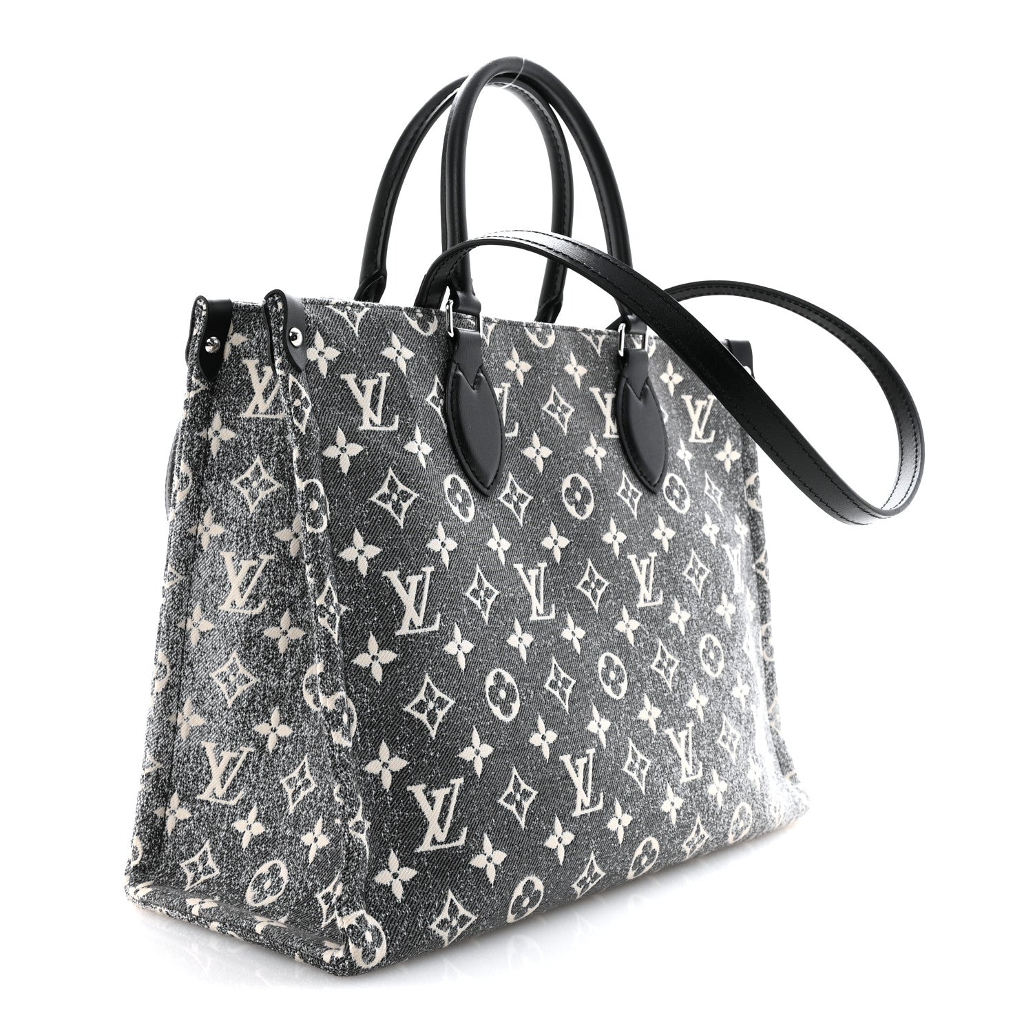 Monogram Jacquard Denim Onthego MM Black