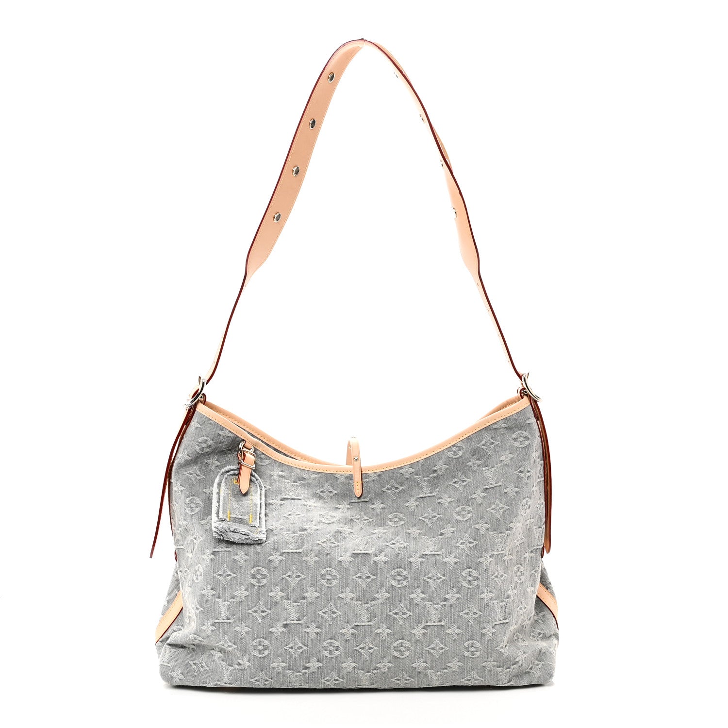 Monogram Denim CarryAll MM Washed Grey
