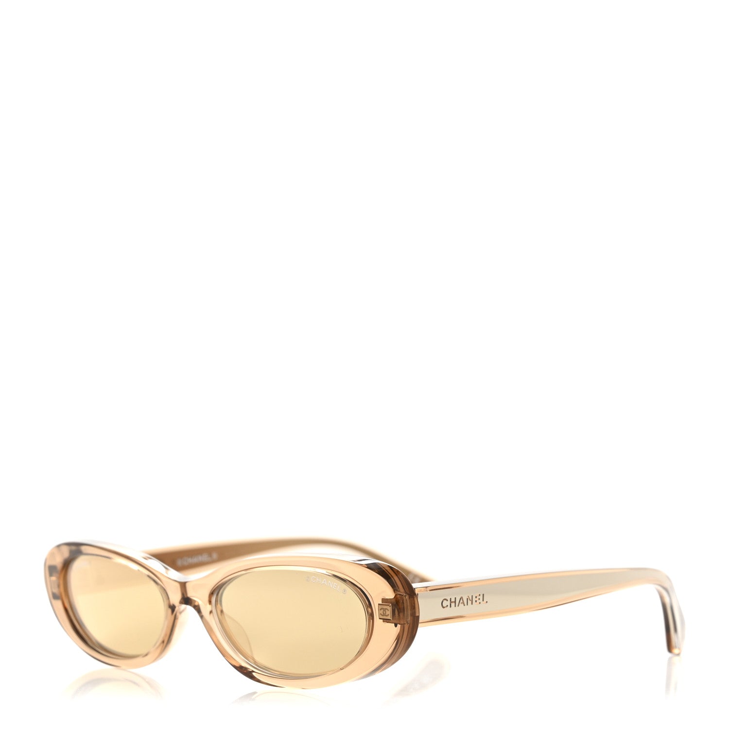 Acetate 24K Gold Mirror Oval Sunglasses 71725 Light Orange